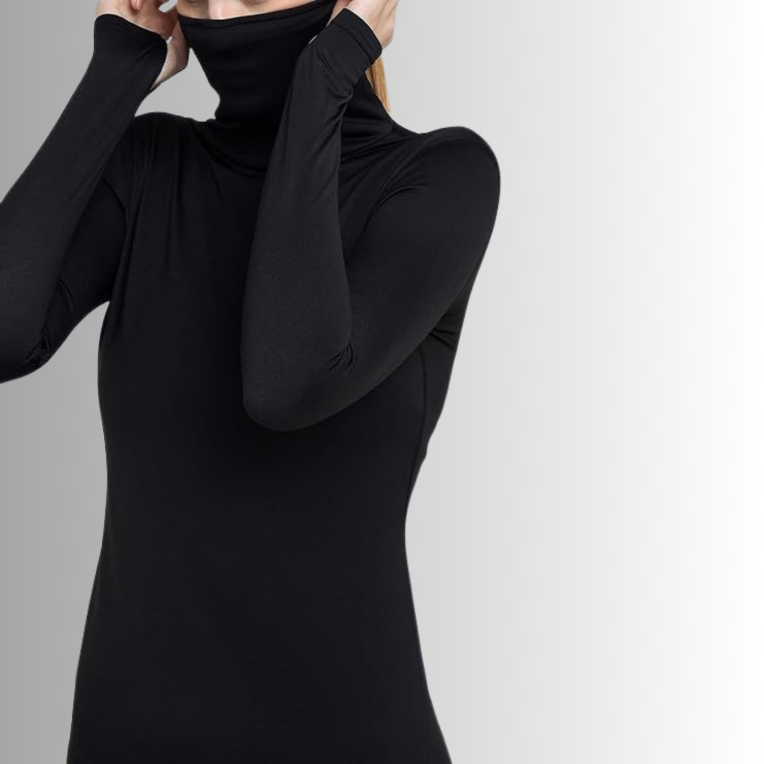 TCA Damen Warm-Up Trichterkragen Thermo Lauf Oberteil Schwarz Größe: M