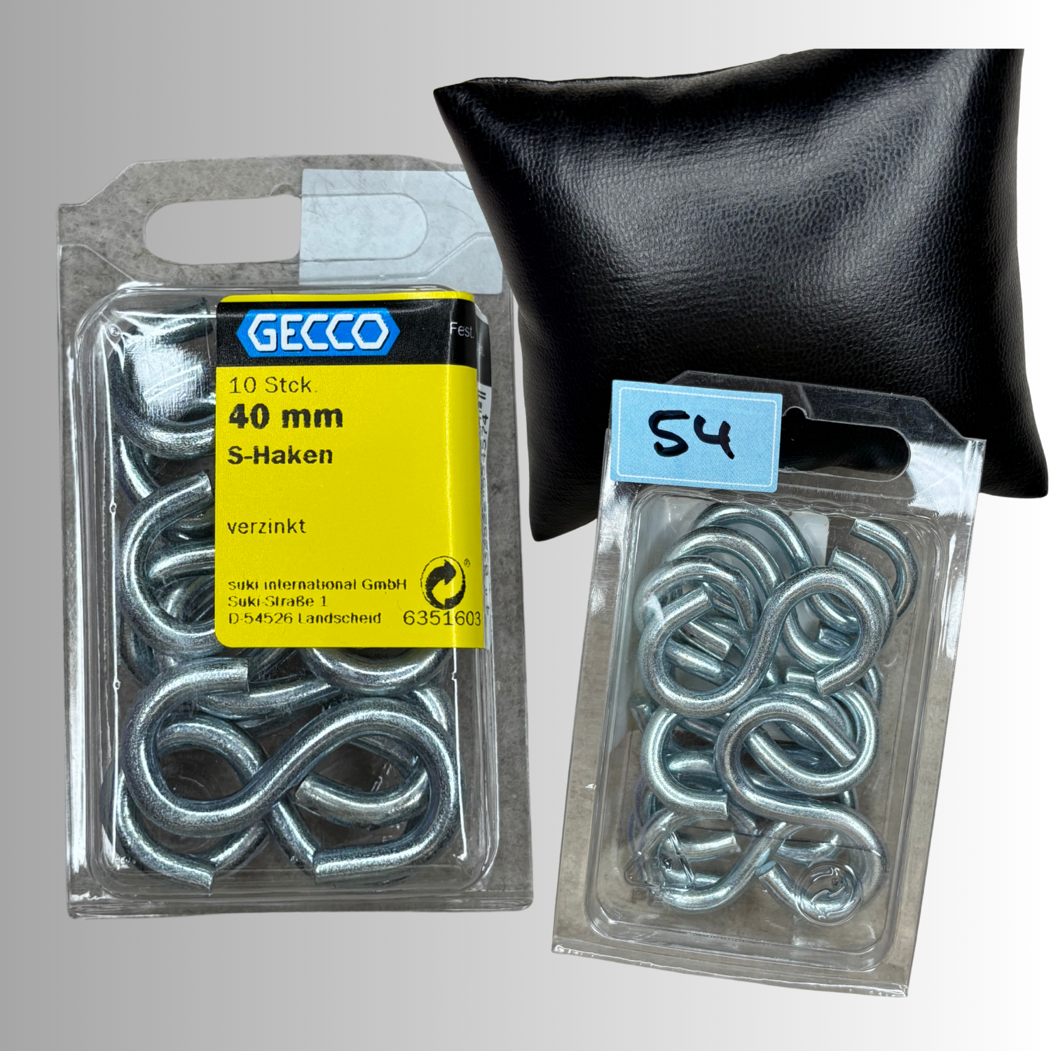 No.54 Gecco S-Haken 40mm - 10 Stück Verzinkt