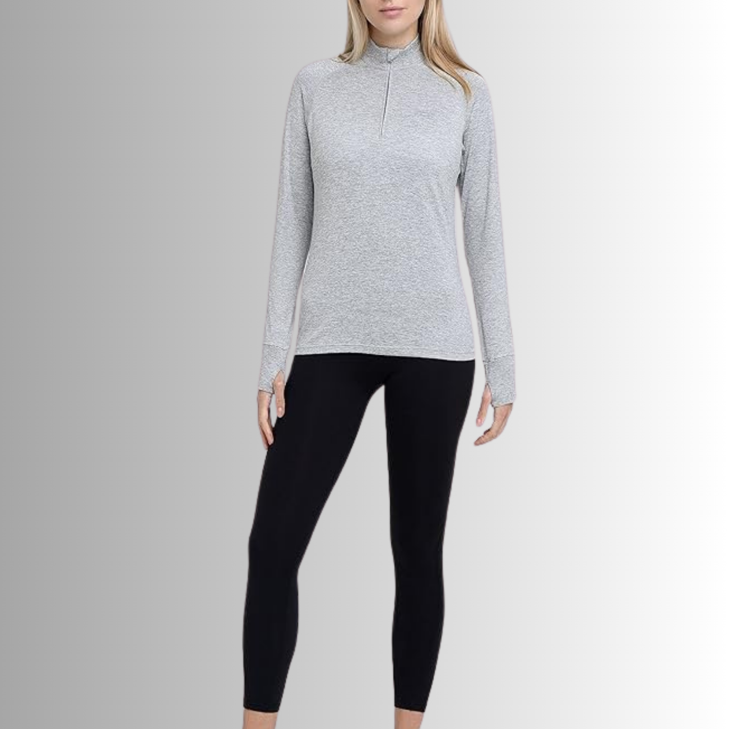TCA Damen Winter Running Langarm Laufshirt mit Brustreißverschluss Größe: M