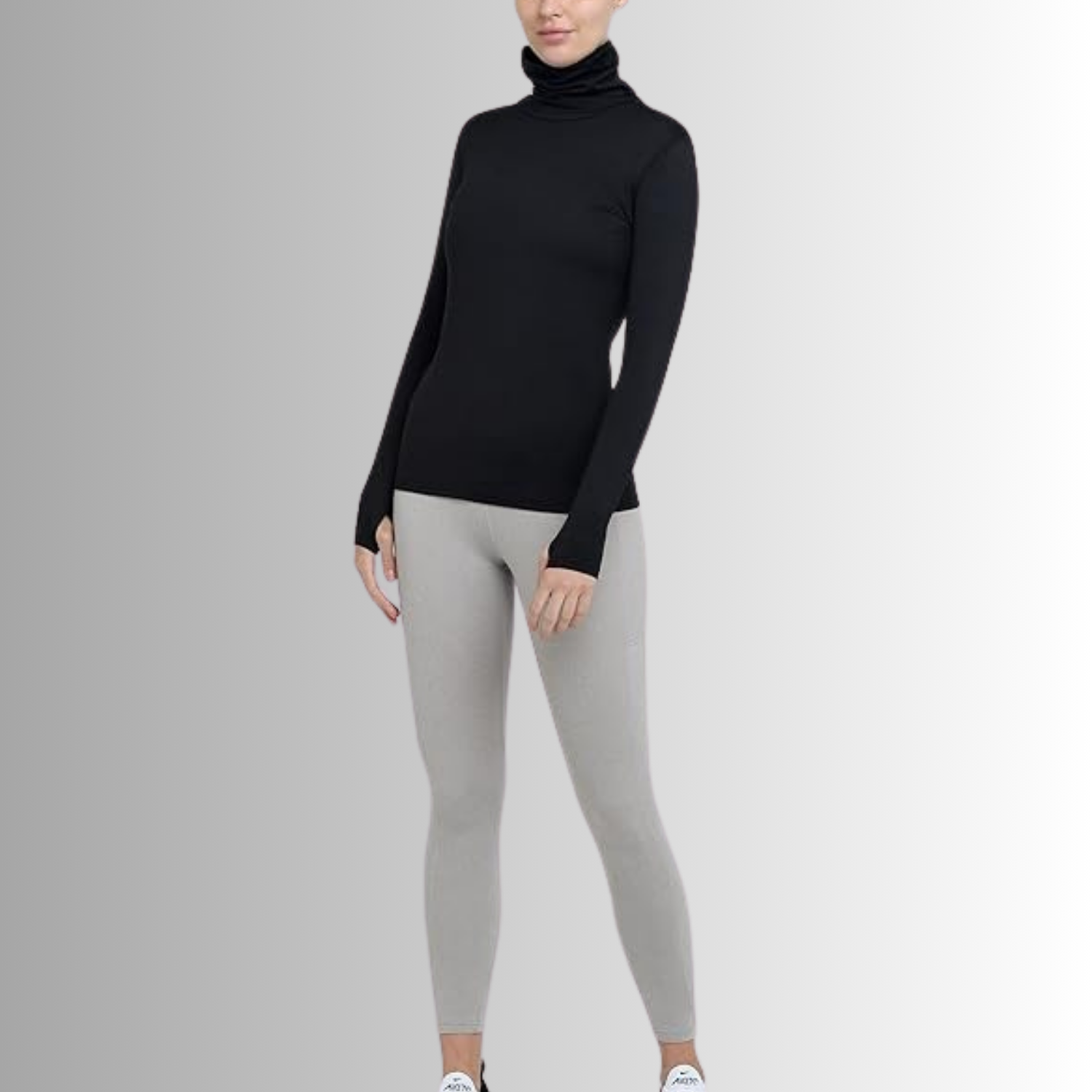TCA Damen Warm-Up Trichterkragen Thermo Lauf Oberteil Schwarz Größe: M