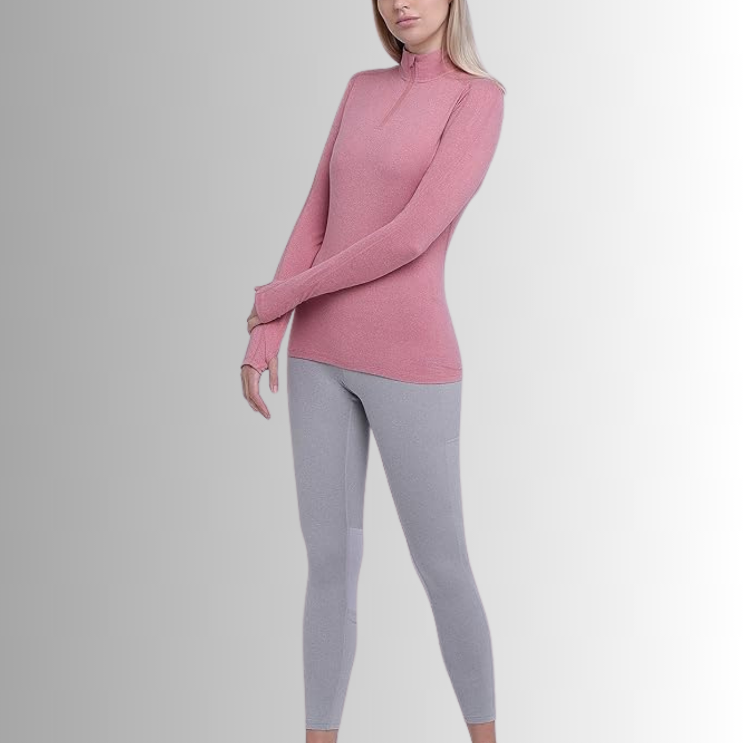 TCA Damen Winter Running Langarm Laufshirt mit Brustreißverschluss Größe: M