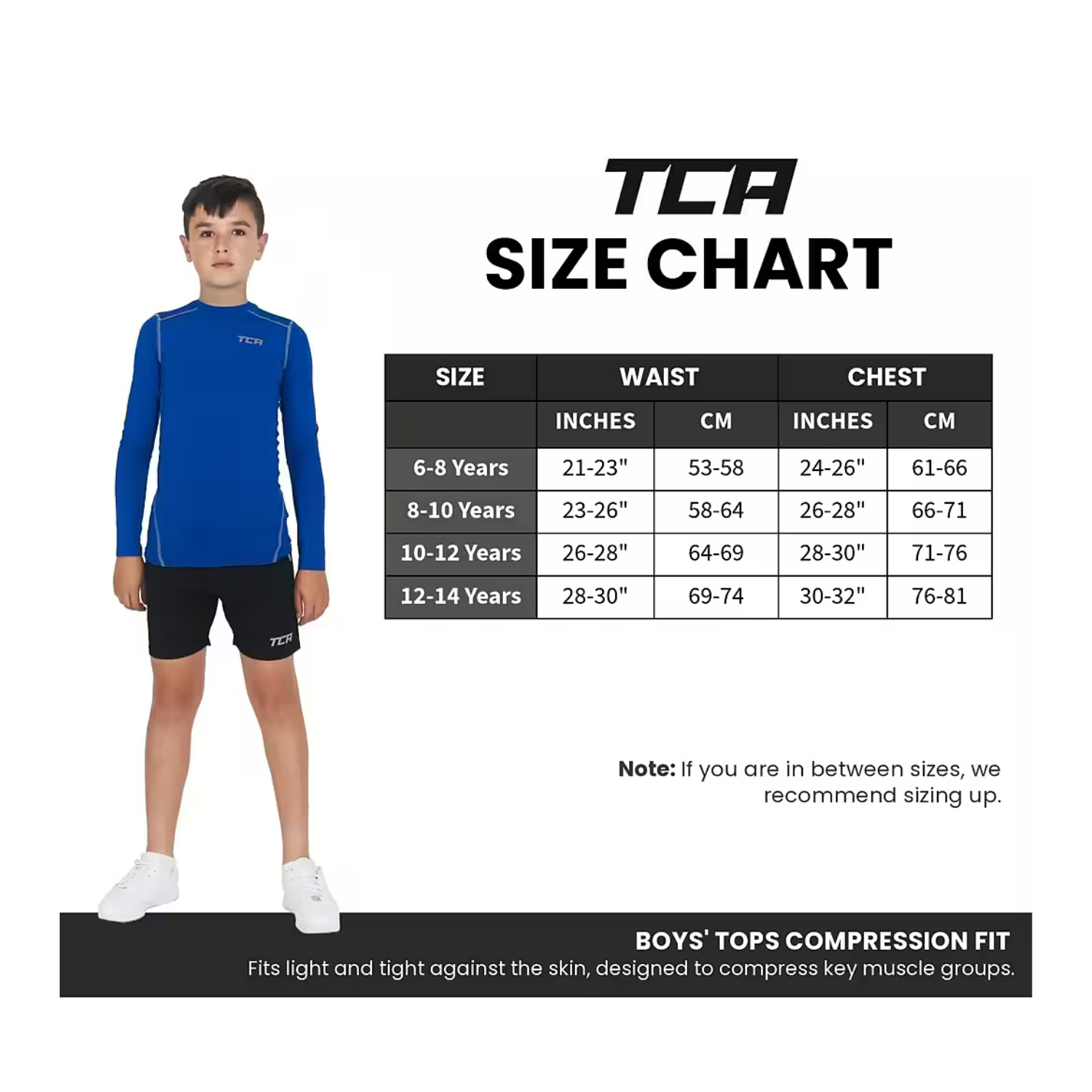 TCA Pro Performance Jungen Langarm Kompressionsshirt mit Thermo Funktion Größe: 122-128cm
