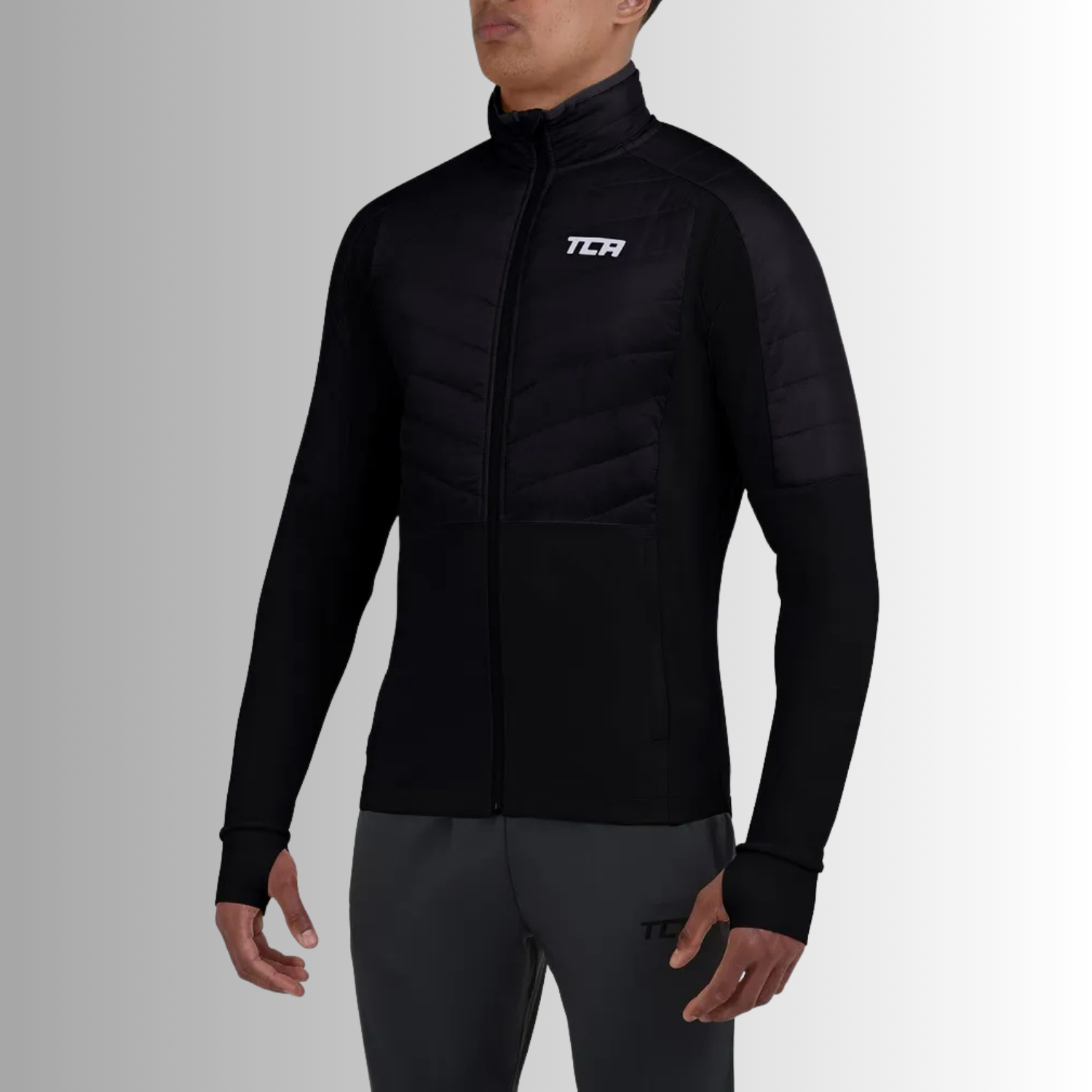 TCA Herren Excel Runner ganzjährige, leichte, wasserabweisende verstaubare Jacke Schwarz Größe: M