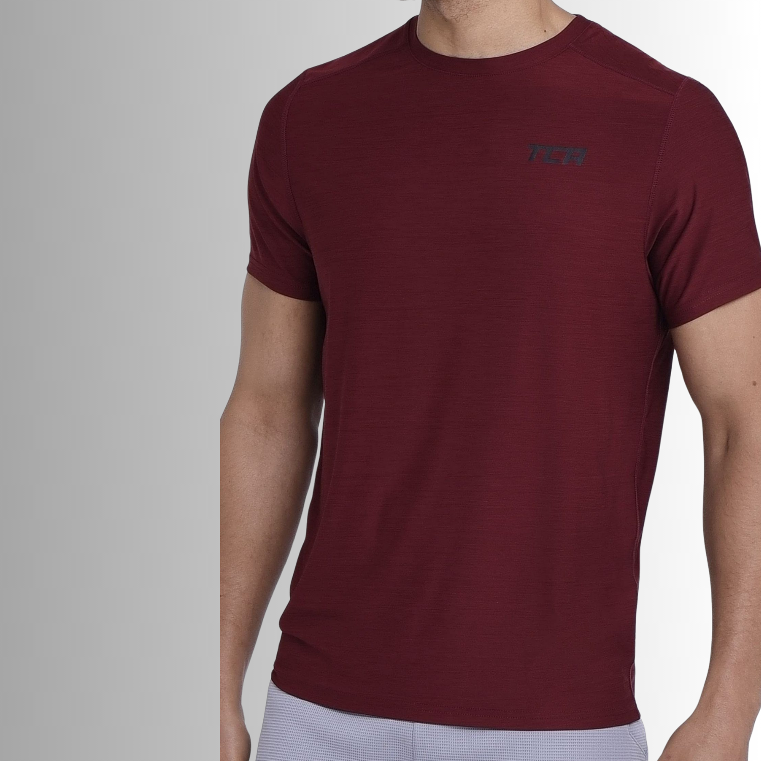 TCA Trainingsshirt Herren Galaxy Fitness Lauf Shirt Cabernet Größe: L