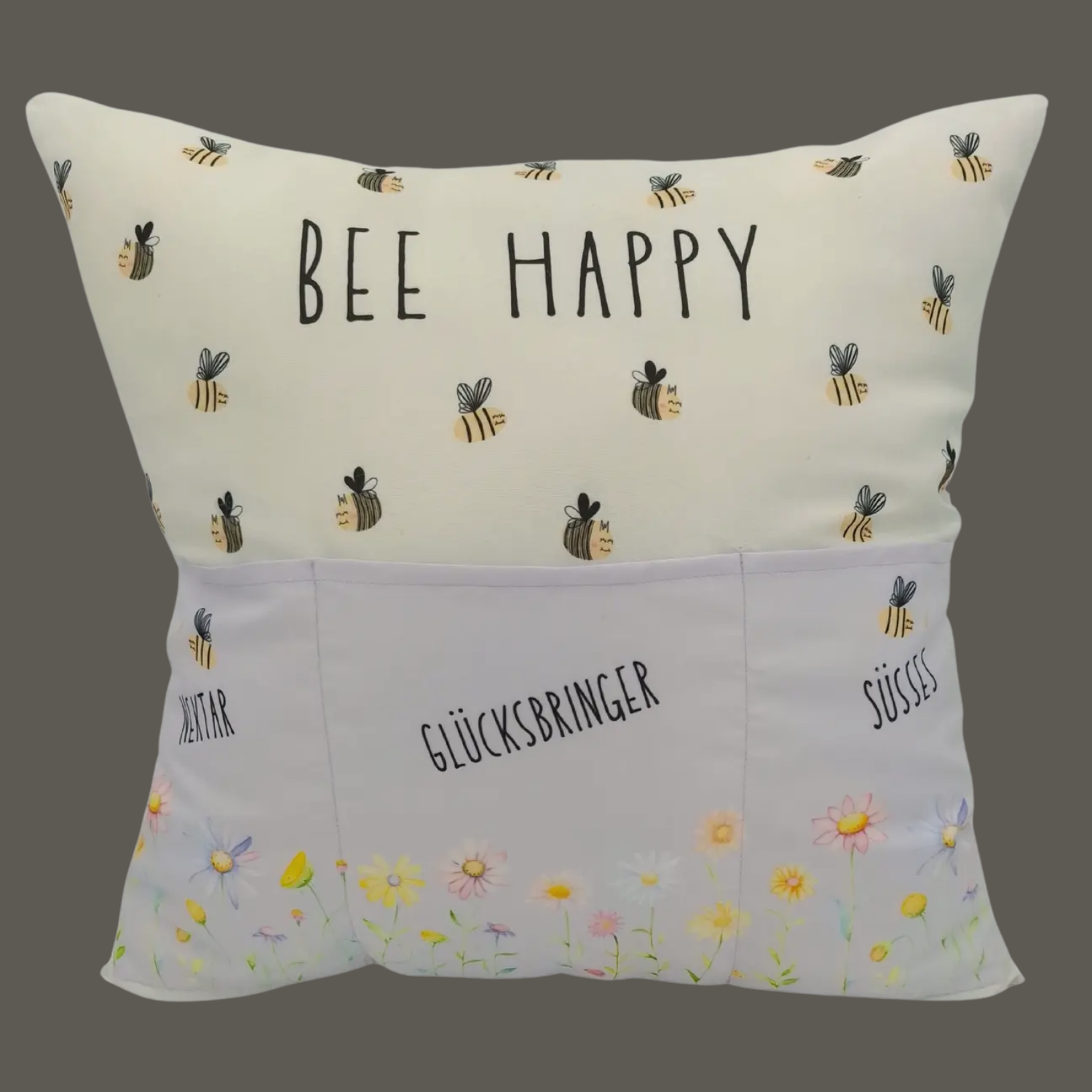 Bee Happy Kissen Geschenk