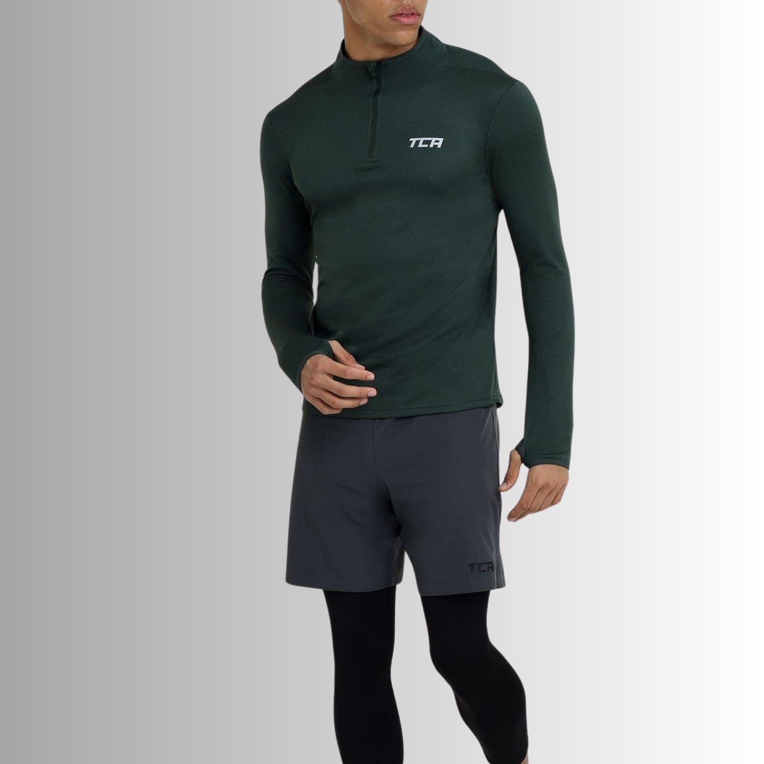 Trainingsshirt TCA Herren Thermo-Laufshirt  Langarm Größe: M, XL
