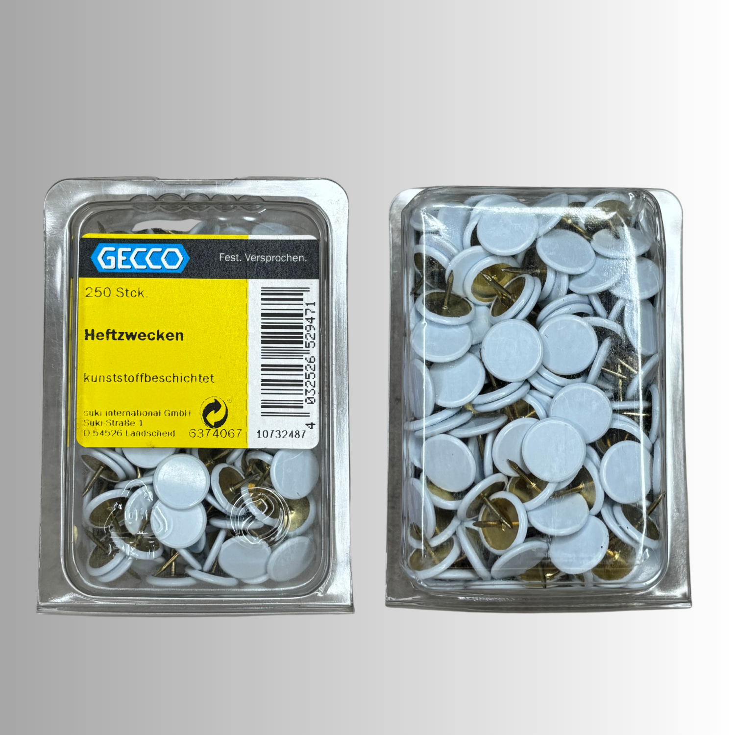 No. 5 Gecco Heftzwecken 250 Stück Kunstoffbeschichtet