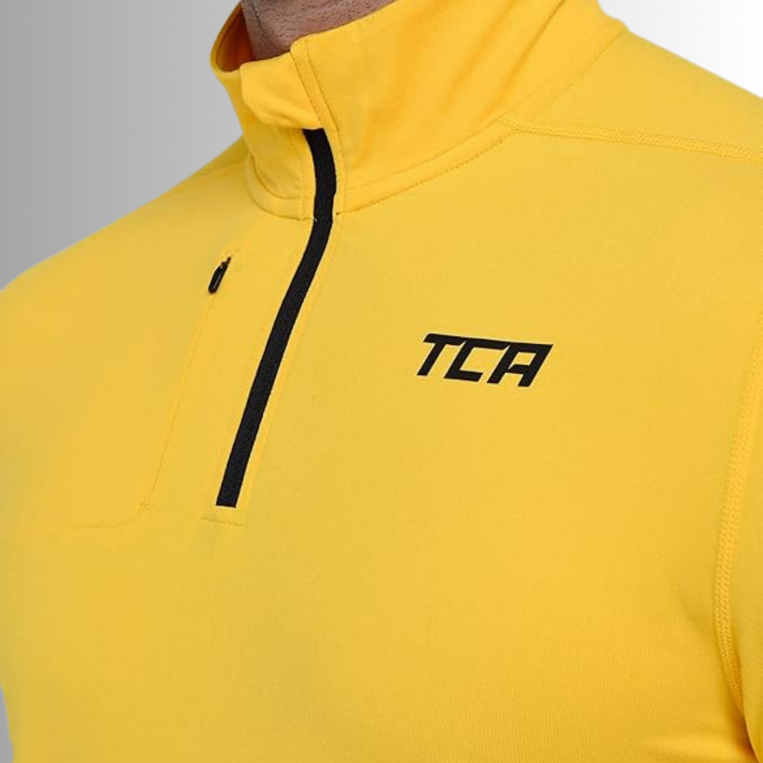 TCA Funktionsshirt Herren Langarm Fusion Pro Quickdry Langarmshirt atmungsaktiv Sportshirt mit Tasche Outdoor Longsleeve Sport Pullover Größe: M
