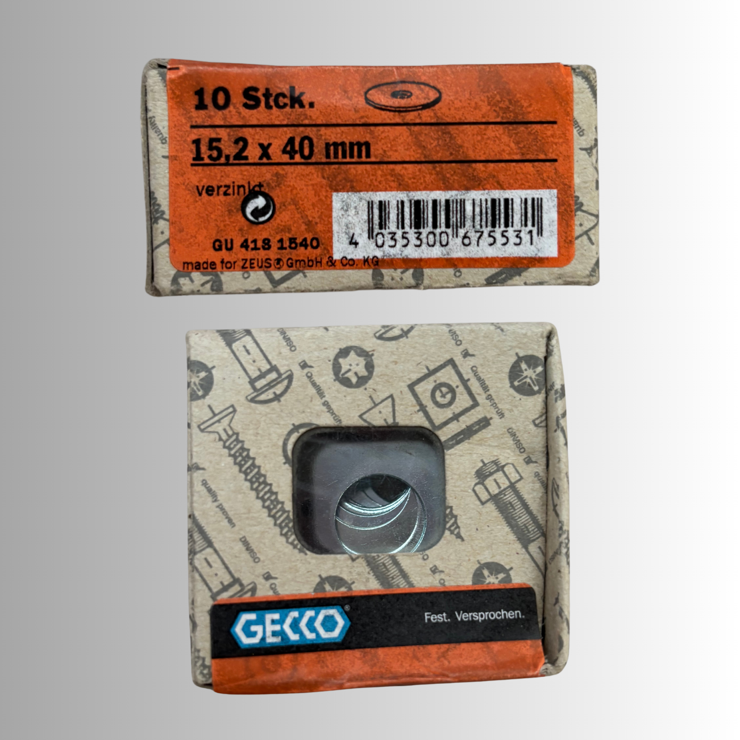 No.150 Gecco Unterlegscheiben 15,2x40mm - 10 Stück Verzinkt