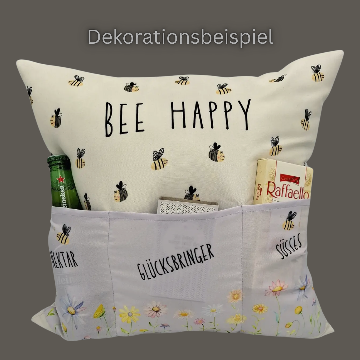 Bee Happy Kissen Geschenk