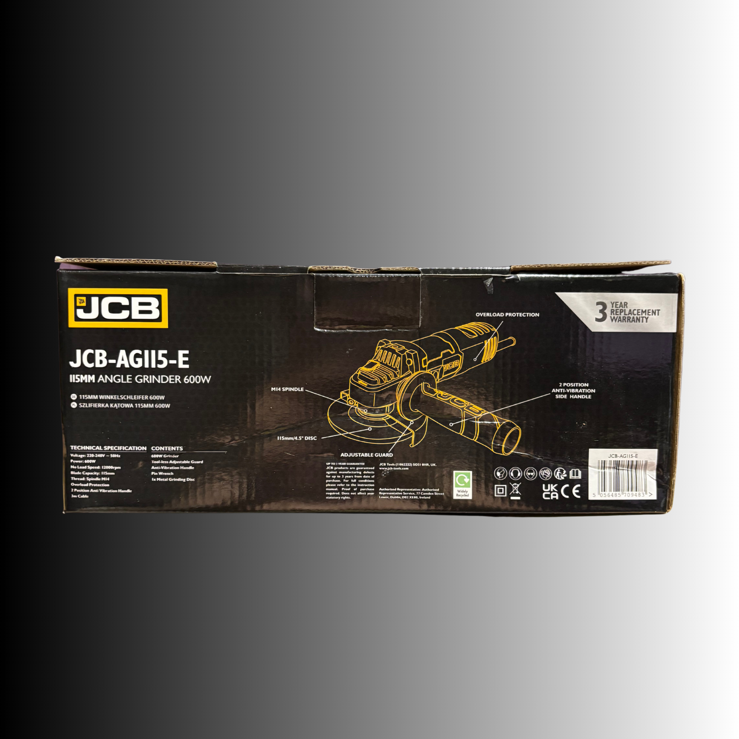 Winkelschleifer JCB-AGII5-E 115MM 600W M 14 Trennschleifer