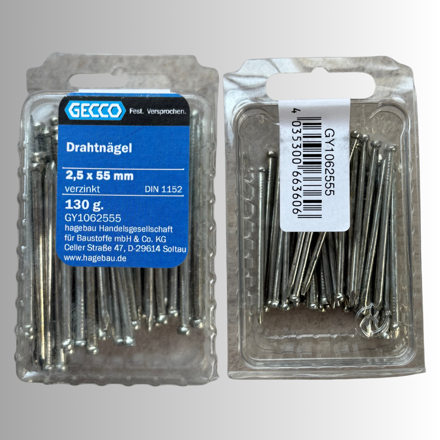 No.83 Gecco Drahtnägel 2,5x55mm - 130g Verzinkt