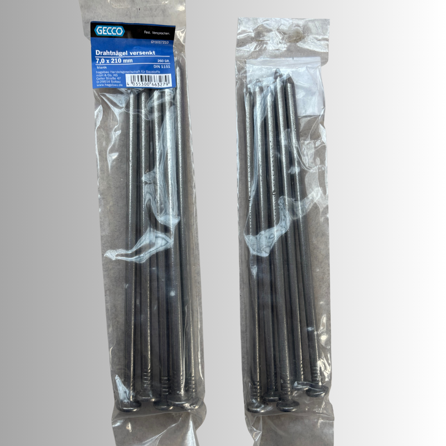 No.94 Gecco Drahtnägel 7,0x210mm - 260g Blank
