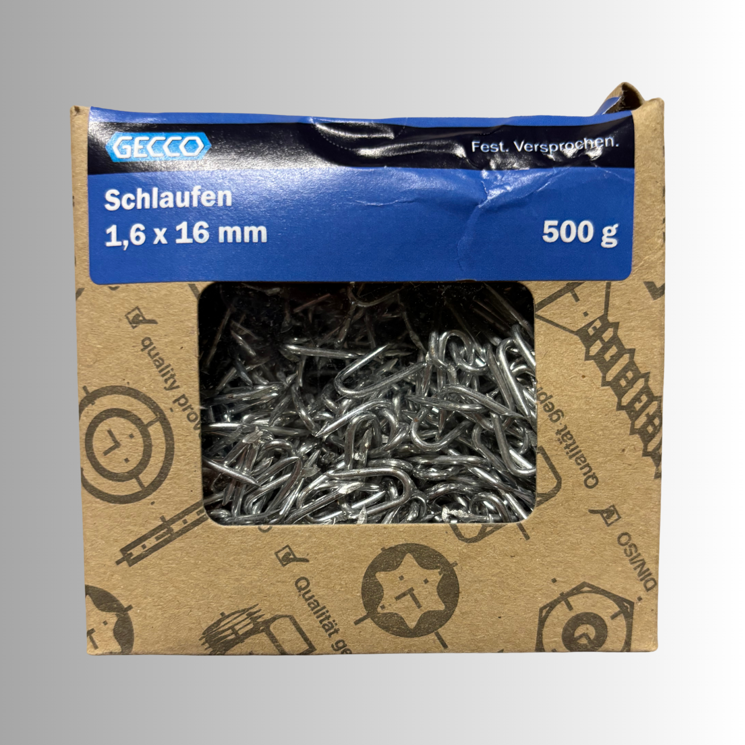 No.251 Gecco Schlaufen 1,6x16mm - 500g Verzinkt