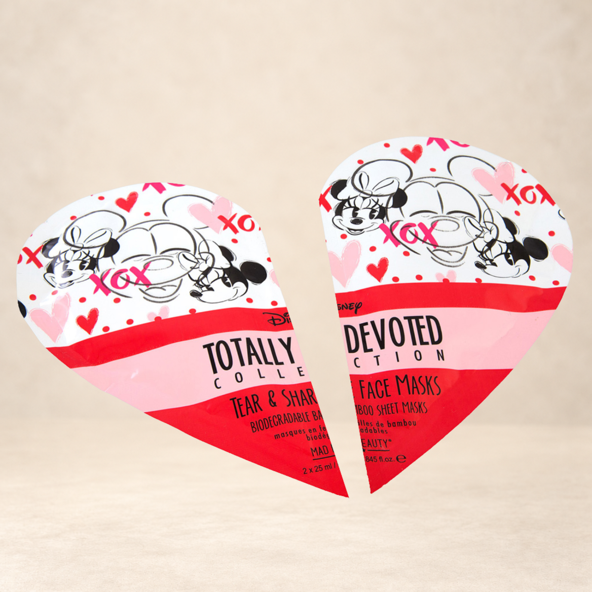 Disney Mickey & Minnie „Totally Devoted“ Tear &amp; Share Gesichtsmasken – Mad Beauty