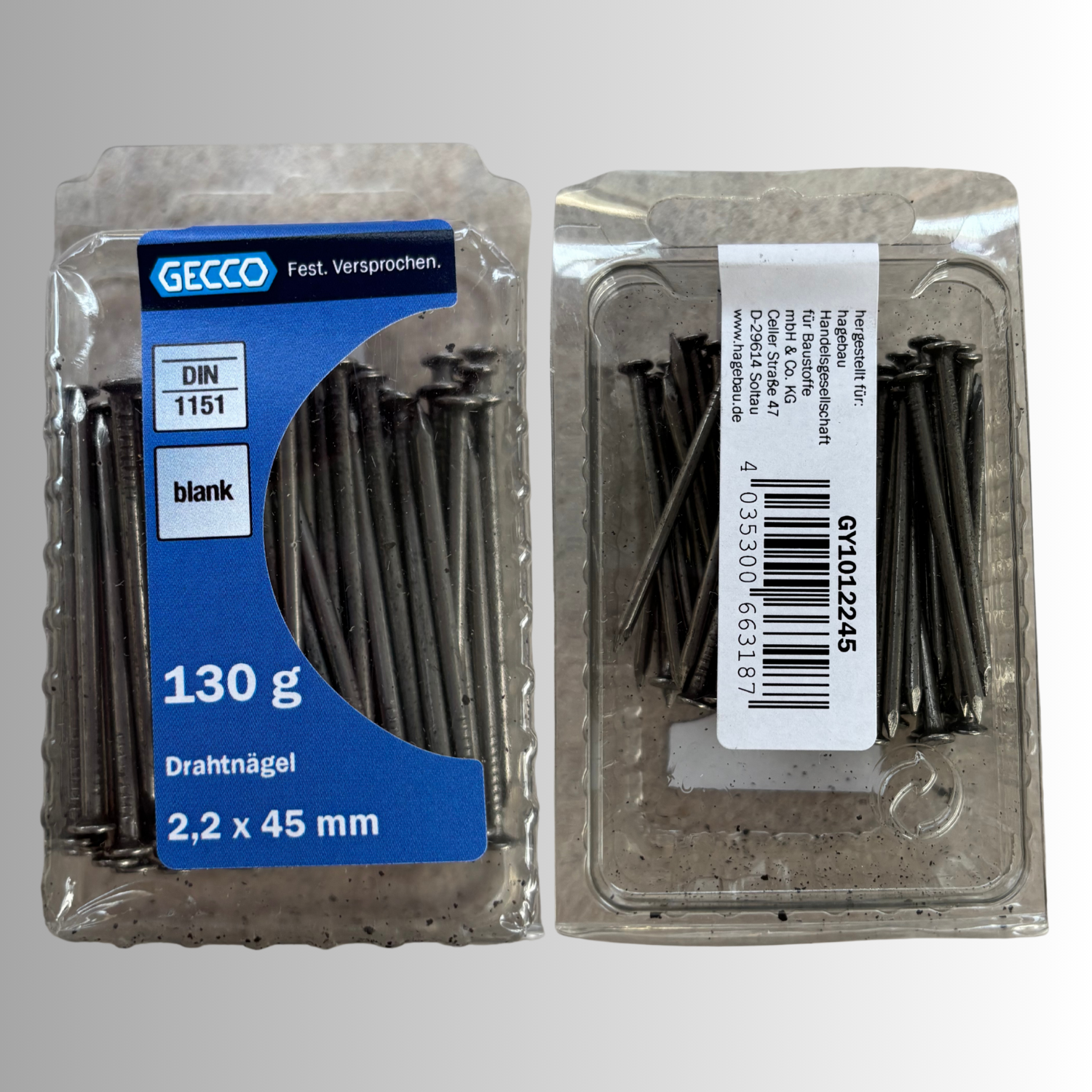 No.84 Gecco Drahtnägel 2,2x45mm - 130g Blank