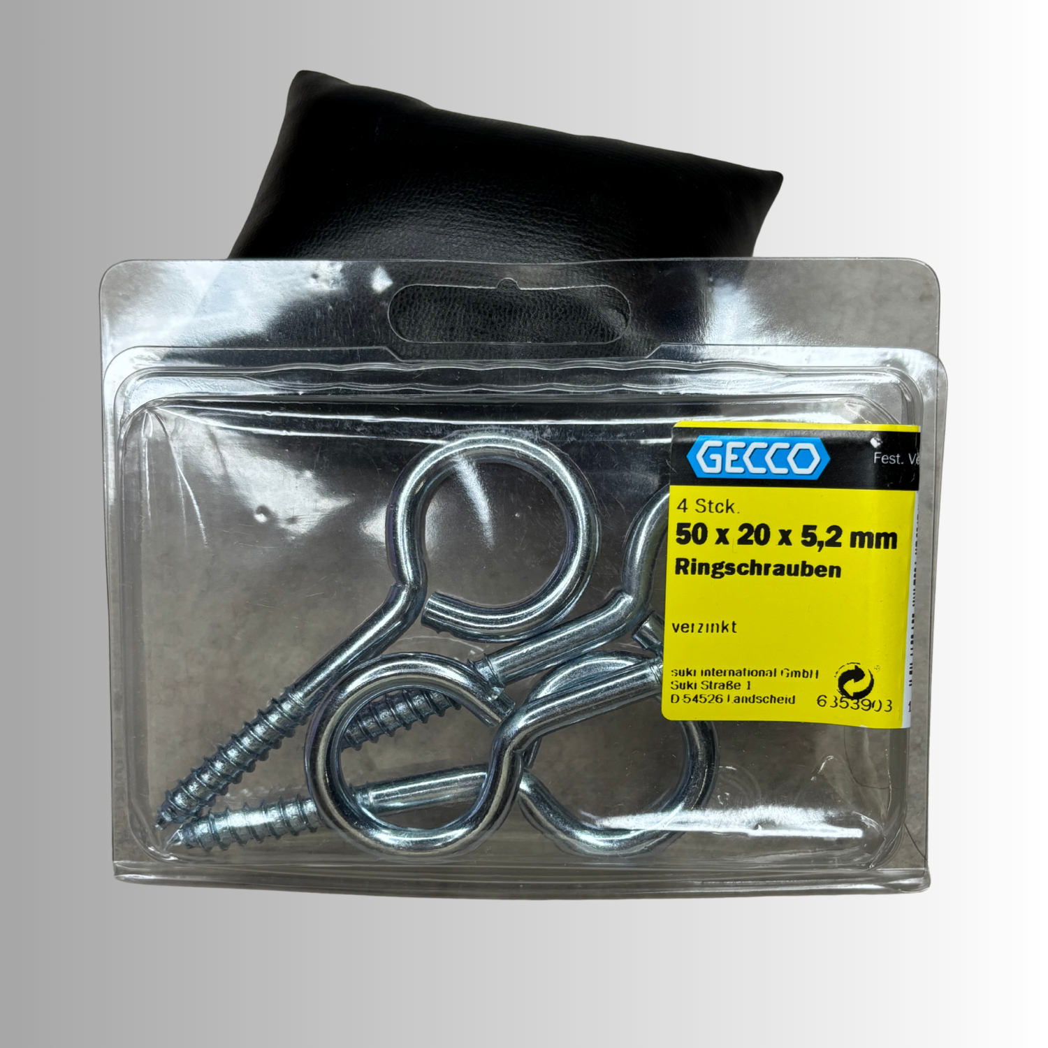 No.9 Gecco Ringschrauben 50x20x5,2mm - 4 Stück Verzinkt