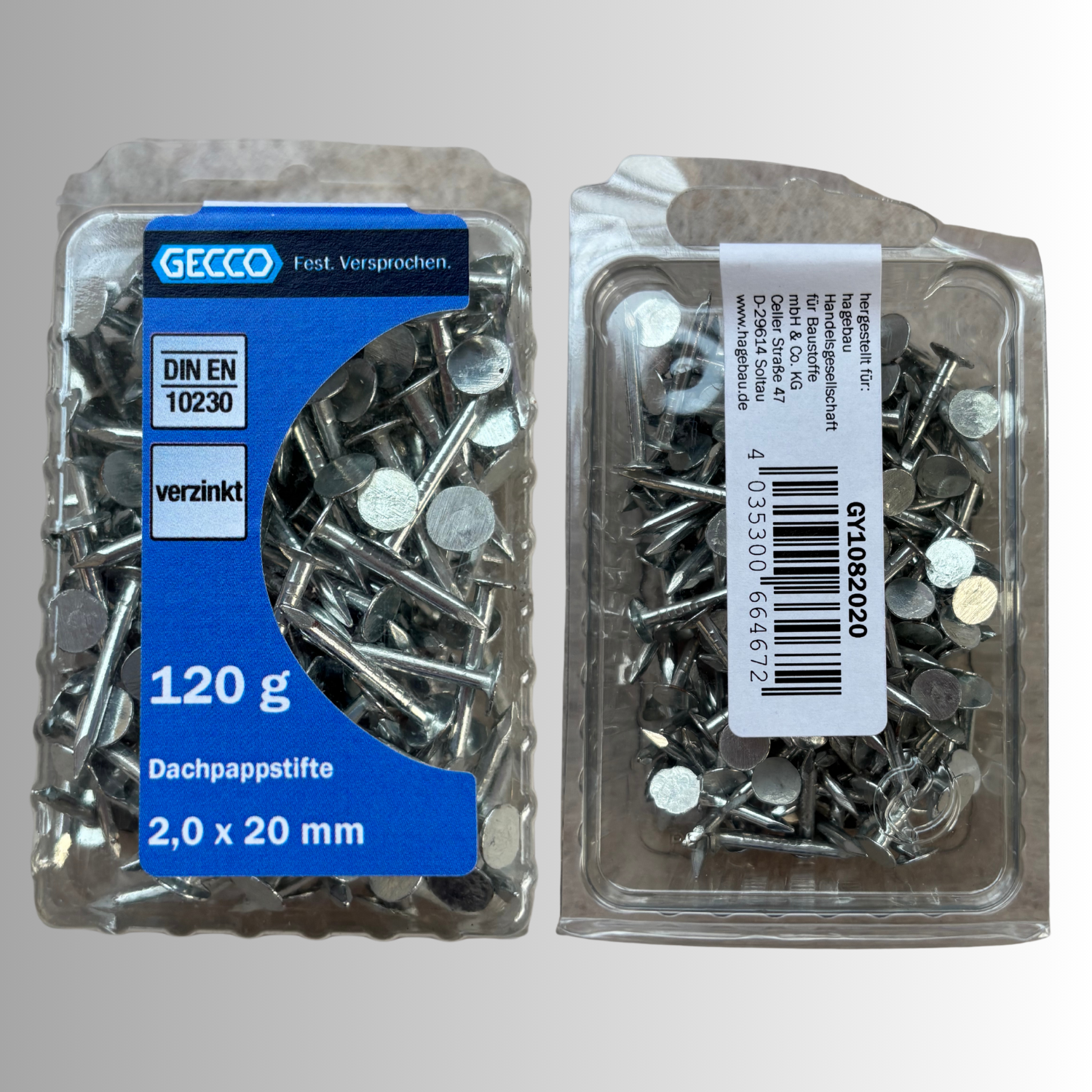 No.74 Gecco Dachpappstifte 2,0x20mm - 120g Verzinkt