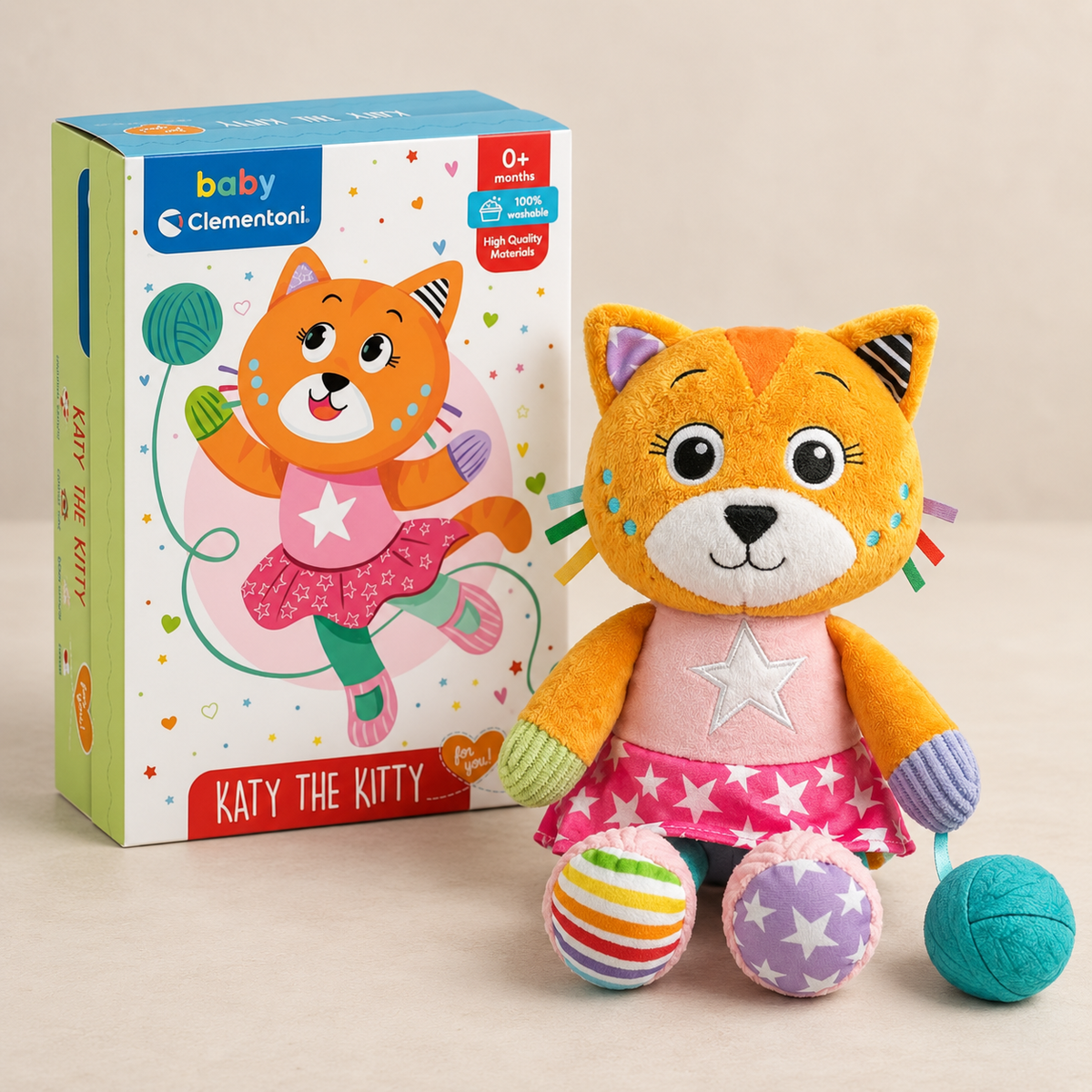 Clementoni Baby  Katy the Kitty Kuscheltier ab 0 Monaten