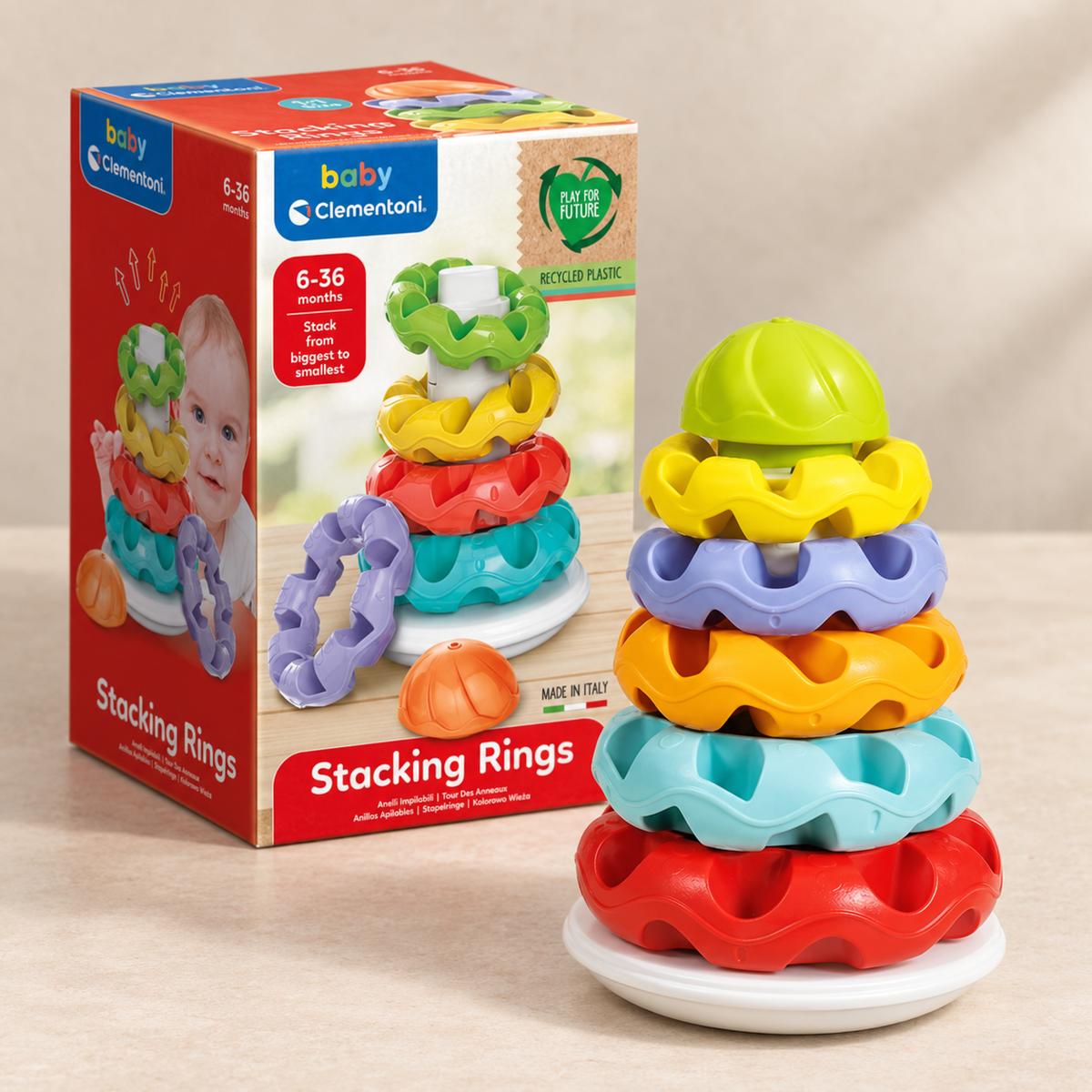 Clementoni Baby Stapelringe  Stacking Rings 6–36 Monate