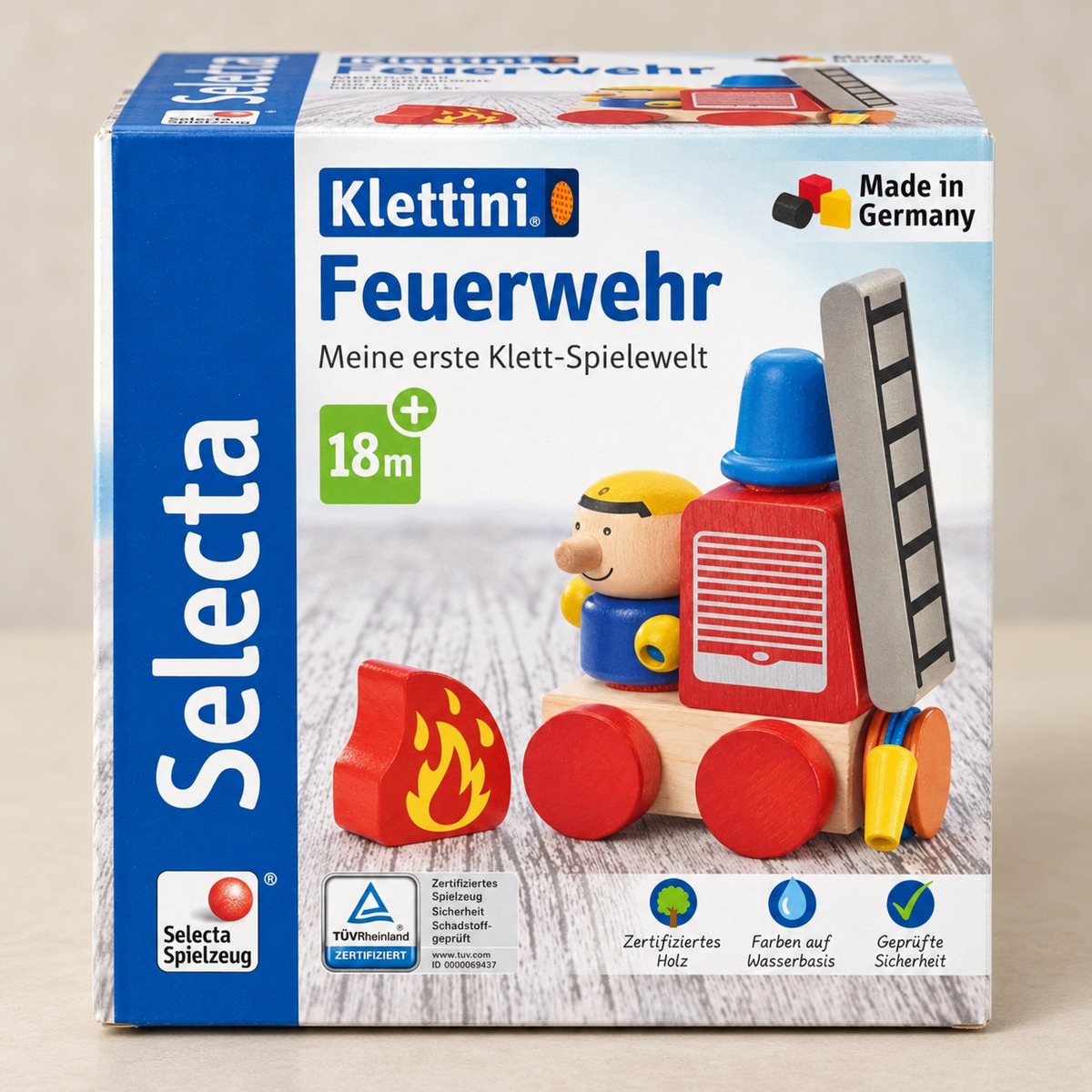 Selecta Klettini Feuerwehr  Holzspielzeug ab 18 Monaten