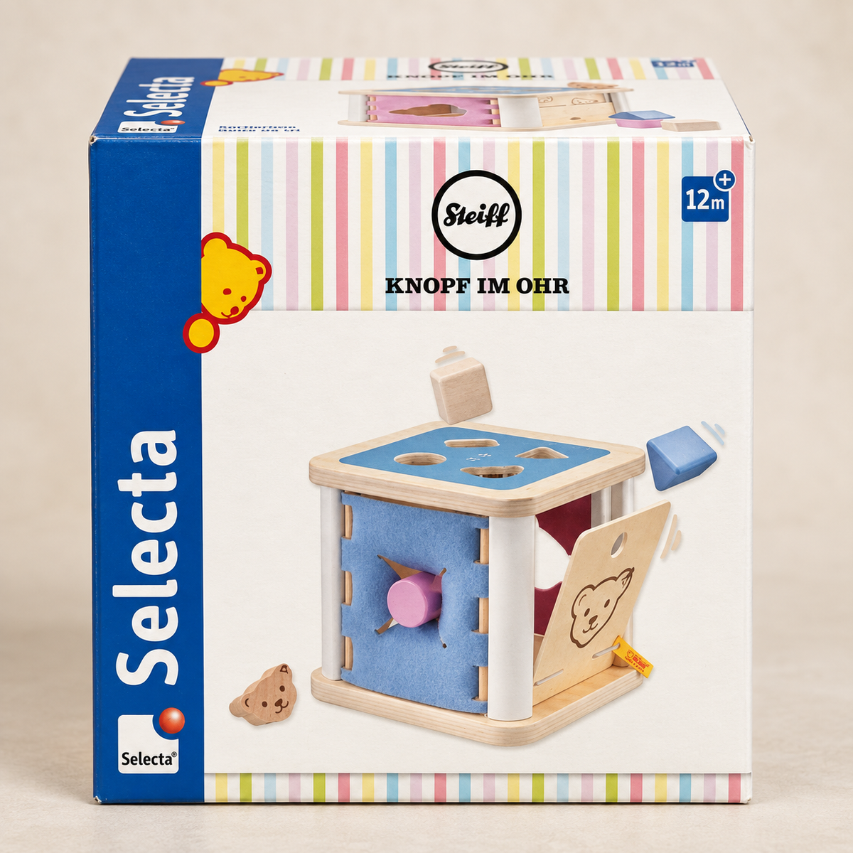 Selecta x Steiff Spielwürfel „Knopf im Ohr“  Holzspielzeug ab 12 Monaten