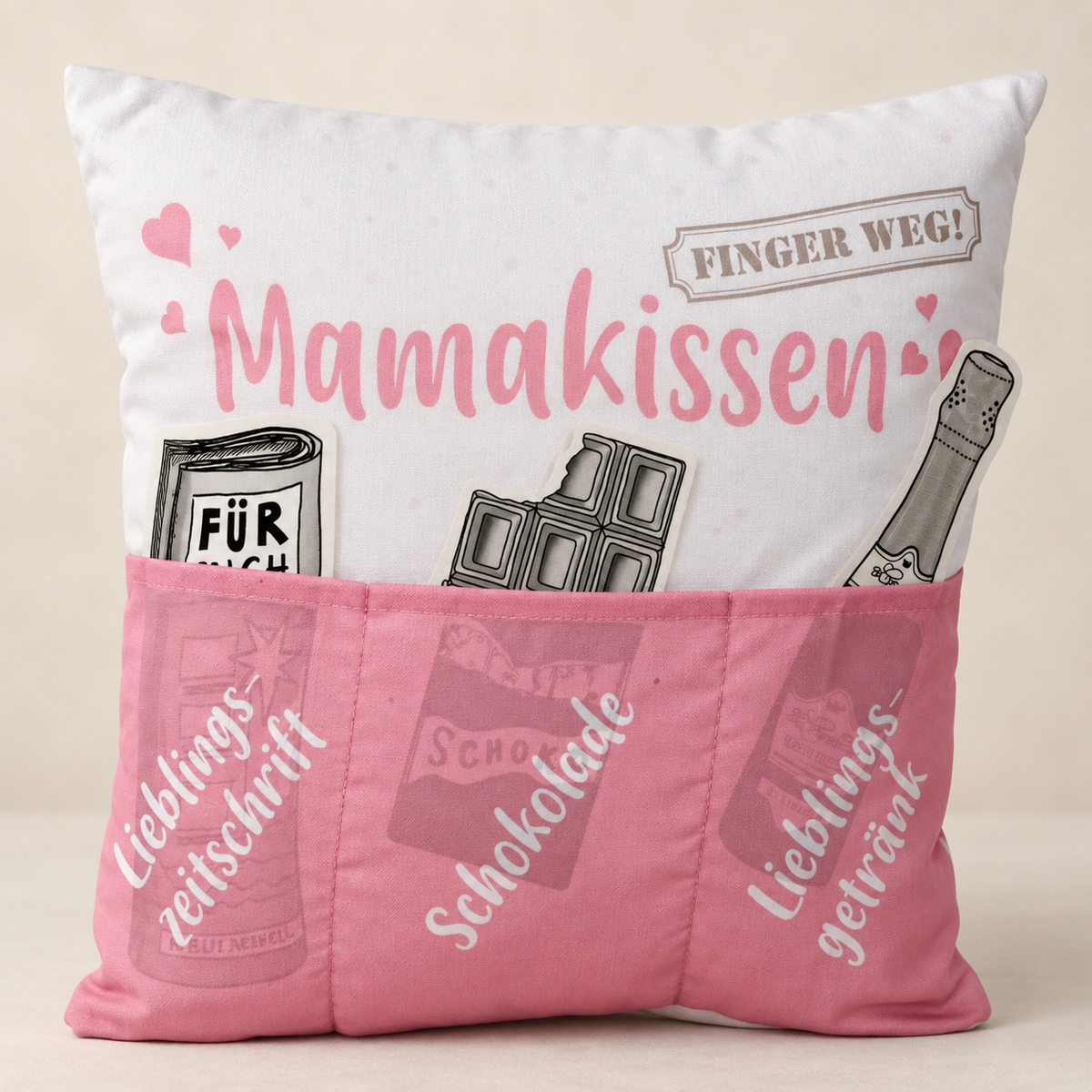 Dekokissen „Mamakissen“ mit praktischen Taschen