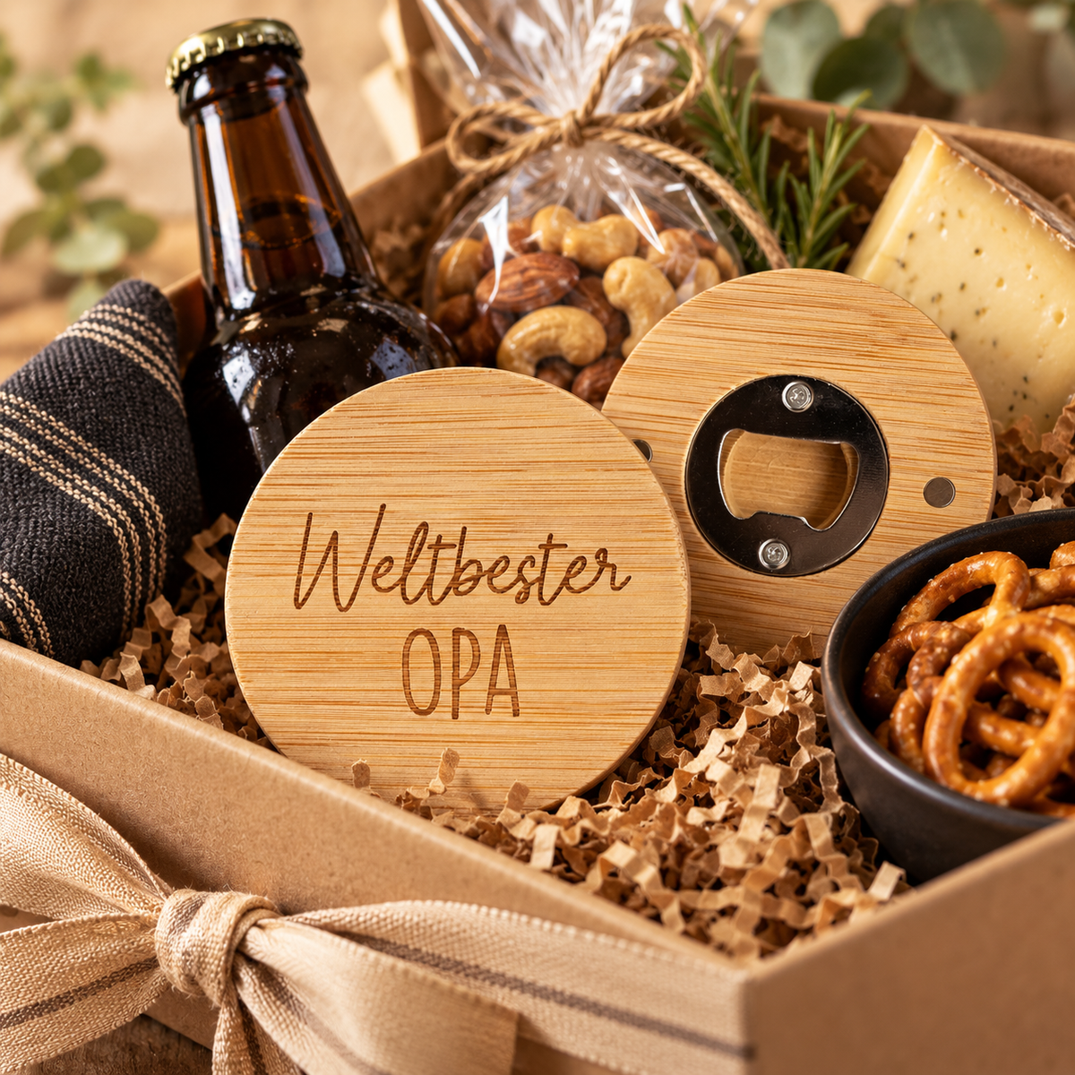 Flaschenöffner aus Holz „Weltbester Opa“ – 8 cm