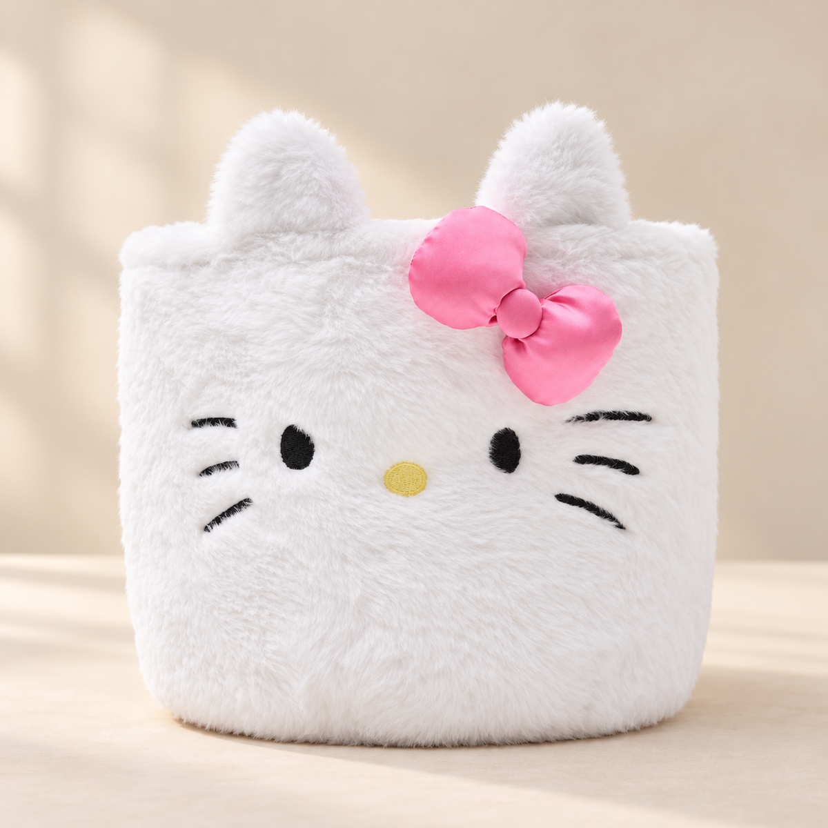 Hello Kitty Aufbewahrungskorb mit Kunstpelz – 24 × 29 cm