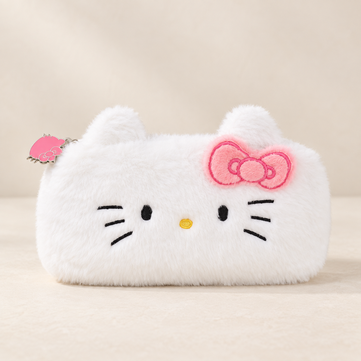 Hello Kitty Federtasche / Mäppchen mit 3D-Elementen –Weiß Puderrosa, 22 × 11 cm
