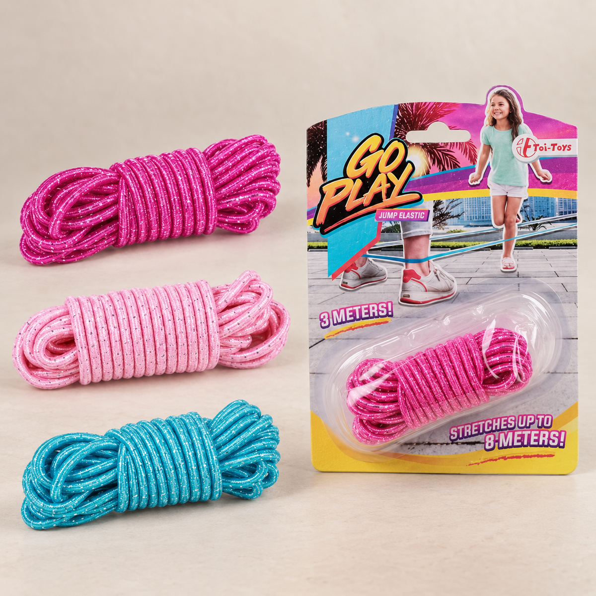 Go Play Jump Elastic – Gummitwist 3 m, dehnbar bis 8 m
