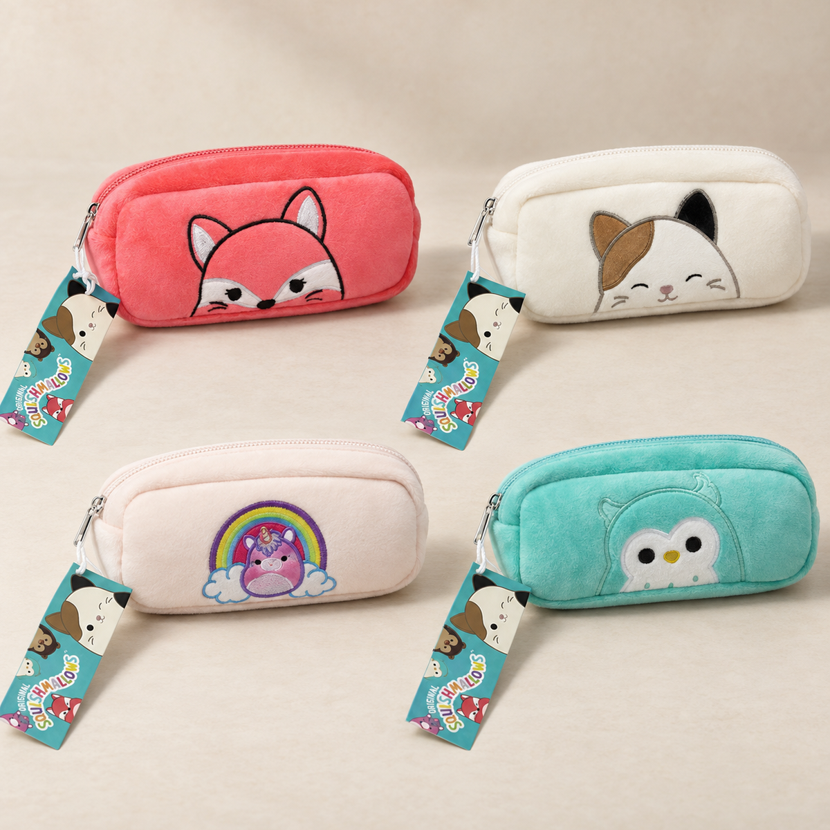 Squishmallows Plüsch-Etui  4 verschiedene Designs  ca. 19,5 × 6 × 7 cm