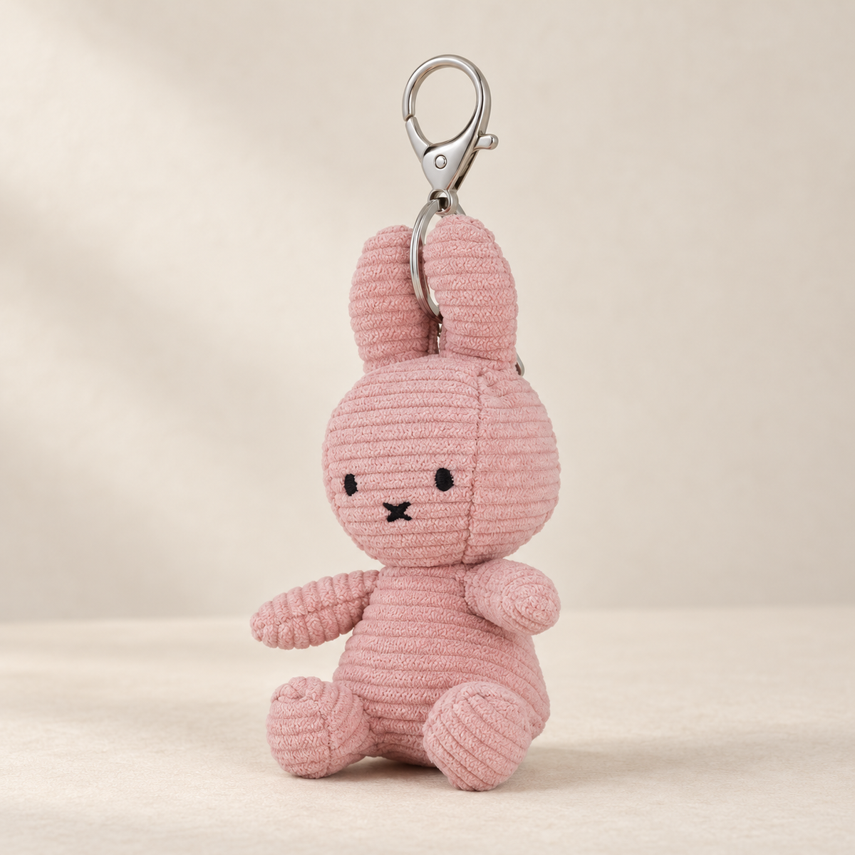 ROSA Miffy Keychain ECO Corduroy 10 cm / 4"  Schlüsselanhänger von Bon Ton Toys
