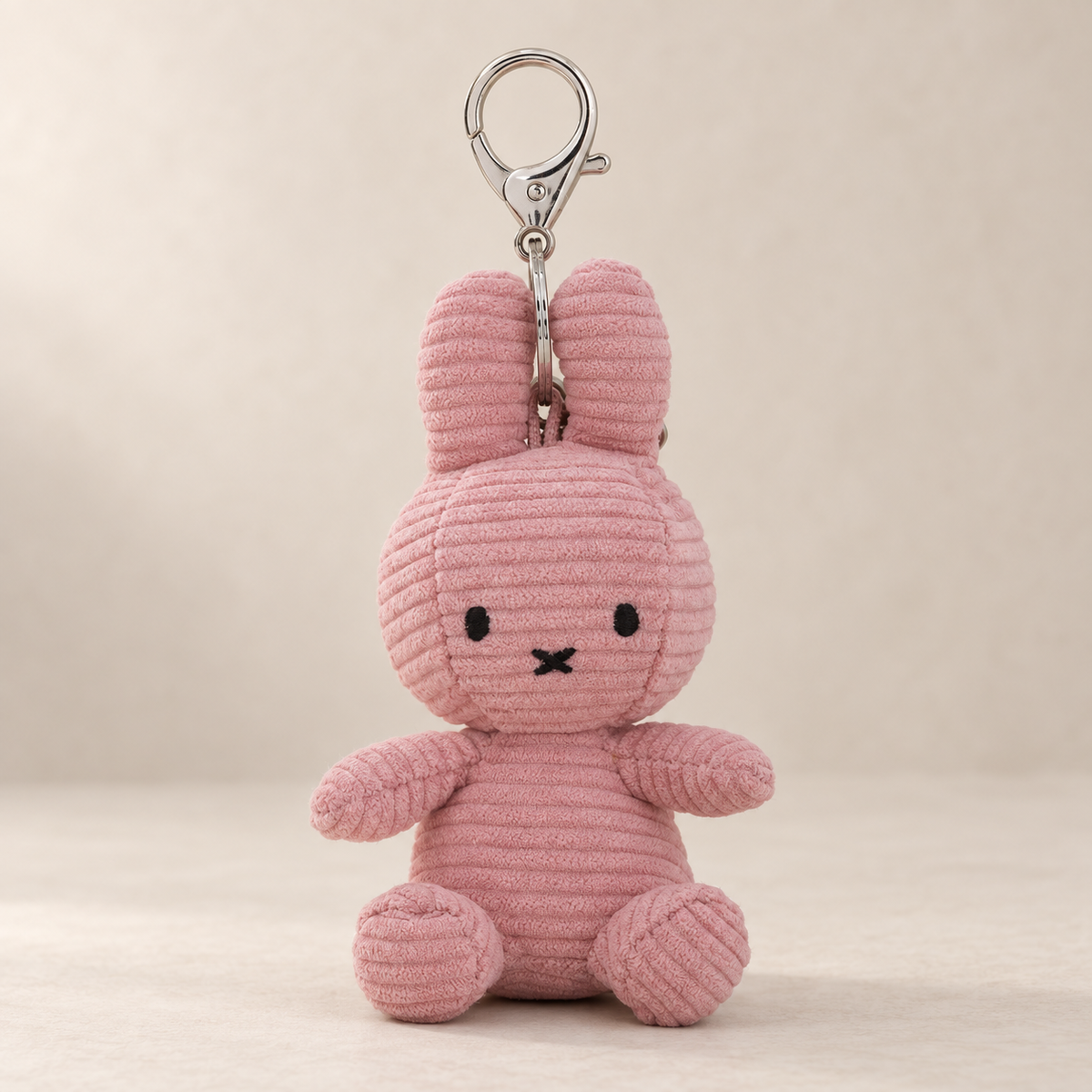 ROSA Miffy Keychain ECO Corduroy 10 cm / 4"  Schlüsselanhänger von Bon Ton Toys