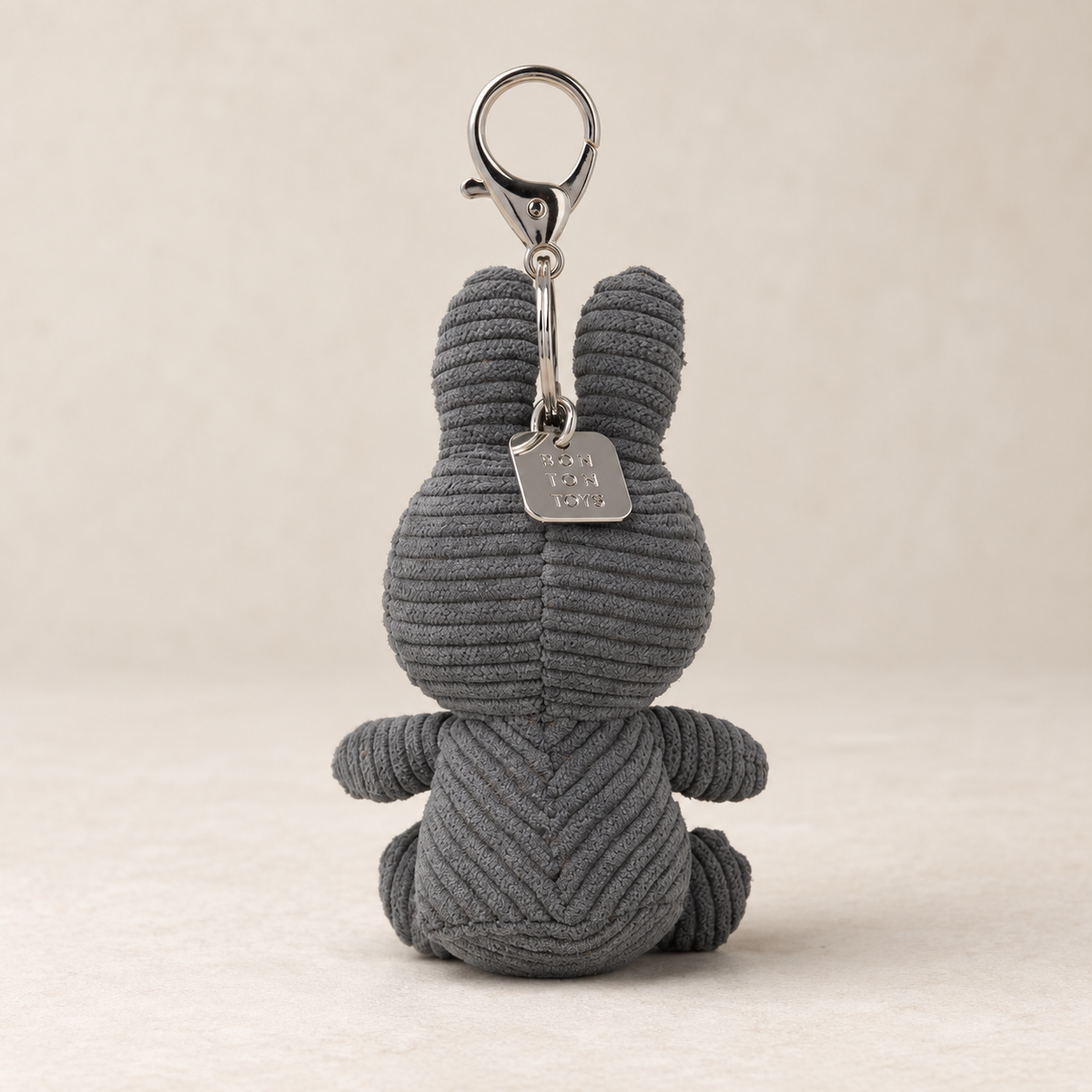 GRAU Miffy Keychain ECO Corduroy 10 cm / 4"  Schlüsselanhänger von Bon Ton Toys