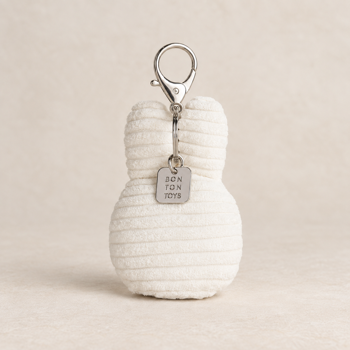 Miffy Flat Keychain ECO Corduroy 10 cm Schlüsselanhänger von Bon Ton Toys OFFWHITE