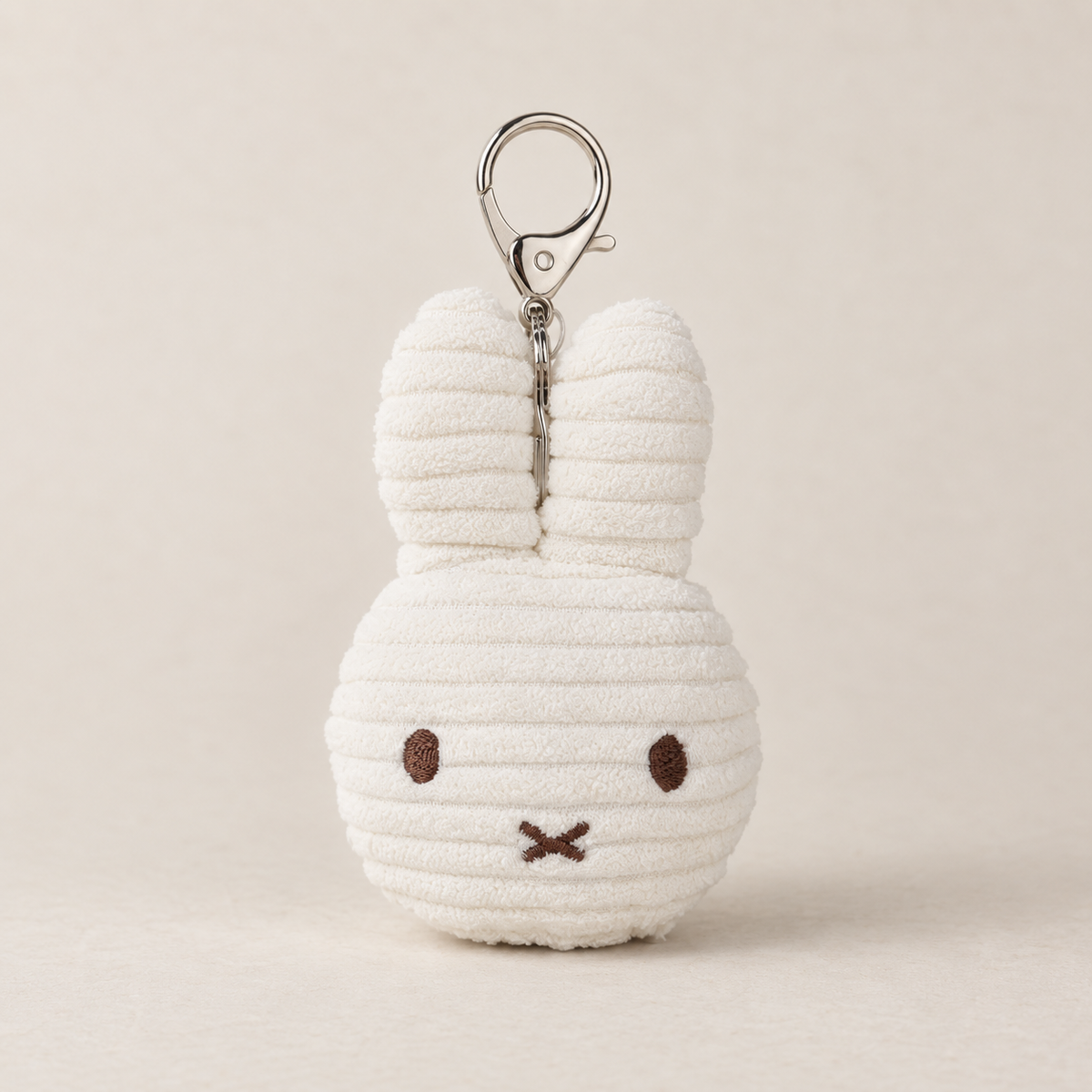 Miffy Flat Keychain ECO Corduroy 10 cm Schlüsselanhänger von Bon Ton Toys OFFWHITE
