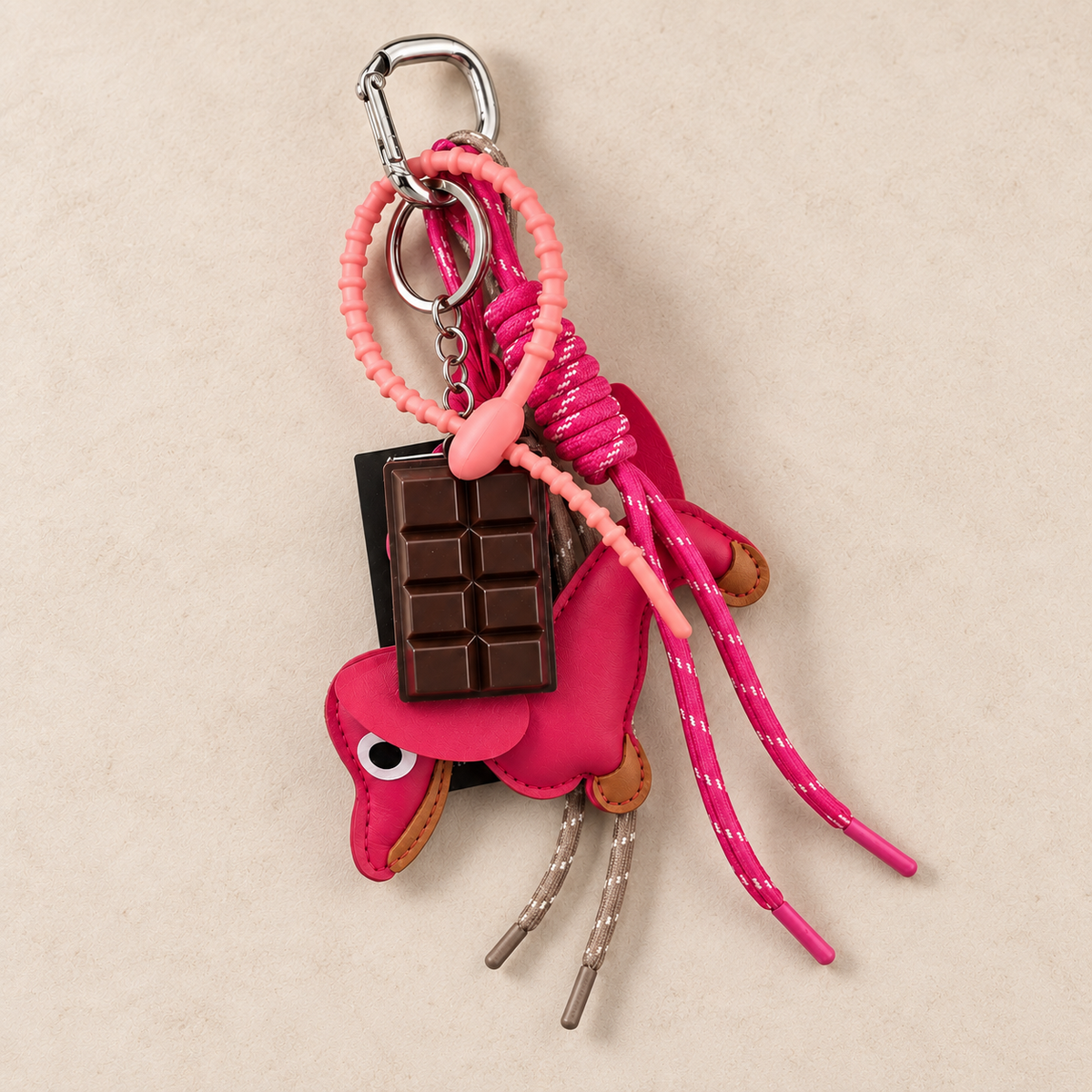 Schlüsselanhänger mit Hunde-Anhänger Pink