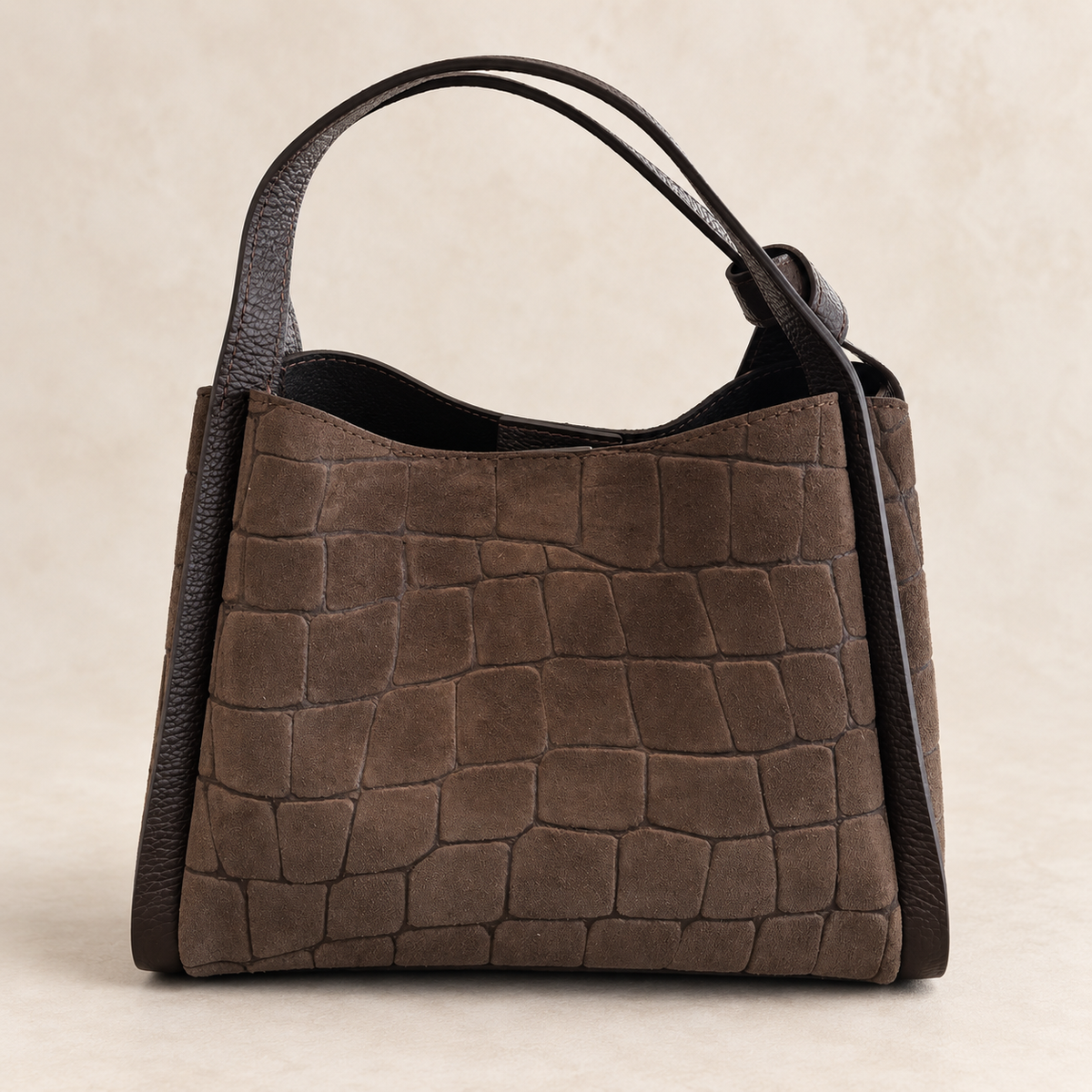 Echtleder-Handtasche „Made in Italy“  Kroko-Optik | 2 Farbvarianten