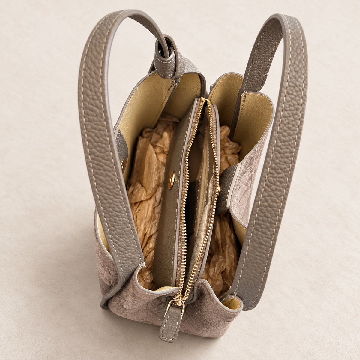 Echtleder-Handtasche „Made in Italy“  Kroko-Optik | 2 Farbvarianten