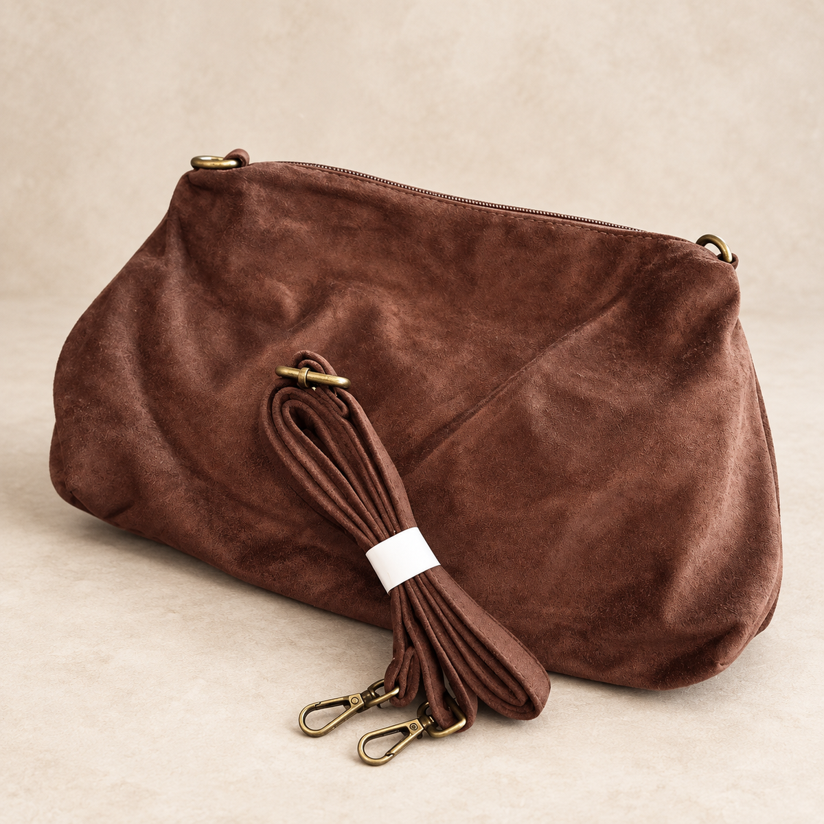 Schultertasche 2-in-1 – Braun mit herausnehmbarer Innentasche Tasche