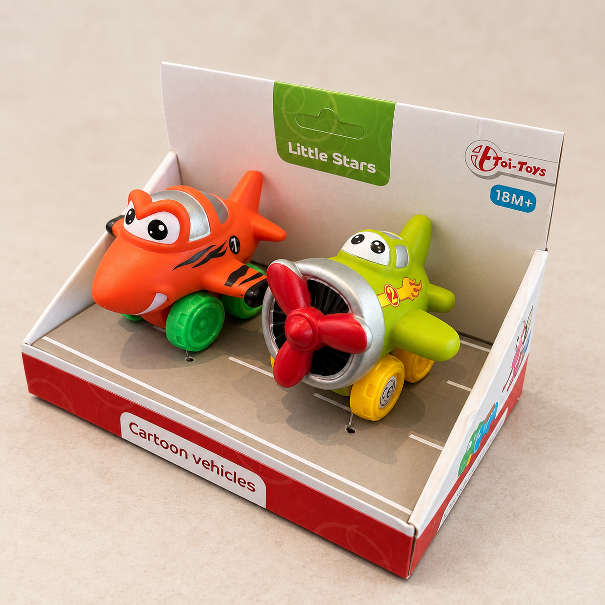 Toi-Toys „Little Stars“ Cartoon-Flugzeuge – 2er-Set ab 18 Monaten