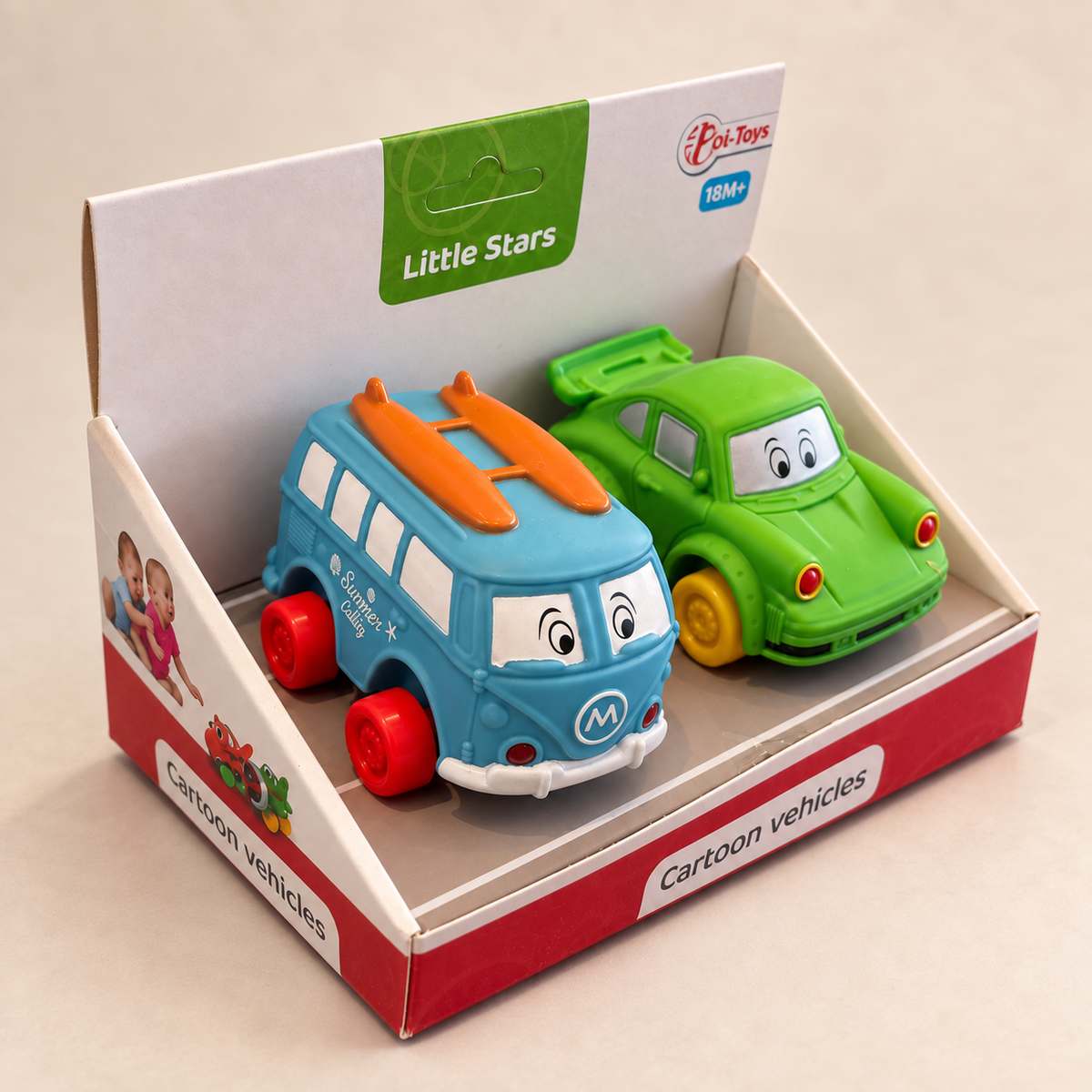 Toi-Toys „Little Stars“ Cartoon-Fahrzeuge  2er-Set ab 18 Monaten