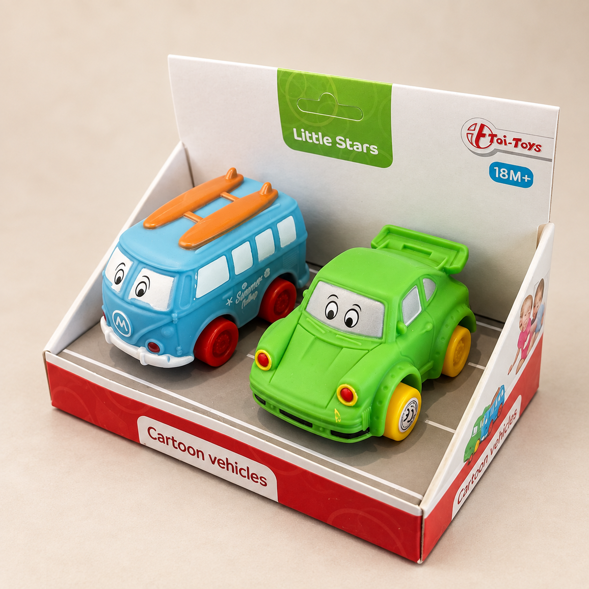 Toi-Toys „Little Stars“ Cartoon-Fahrzeuge  2er-Set ab 18 Monaten