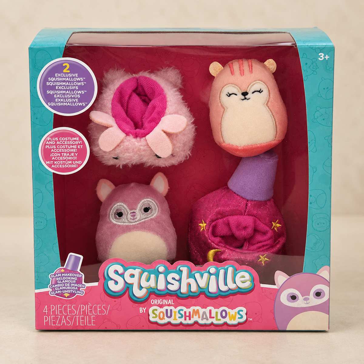 Squishmallows Squishville „Glam Makeover“  4-teiliges Set