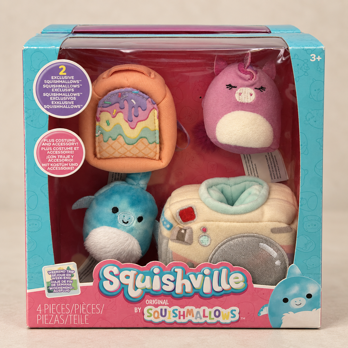 Squishmallows Squishville „Weekend Trip“  4-teiliges Set