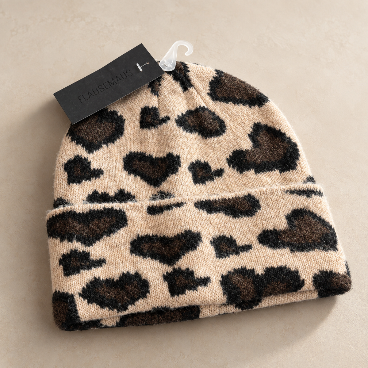 Mütze im Leo-Look – Beige, Braun &  Schwarz