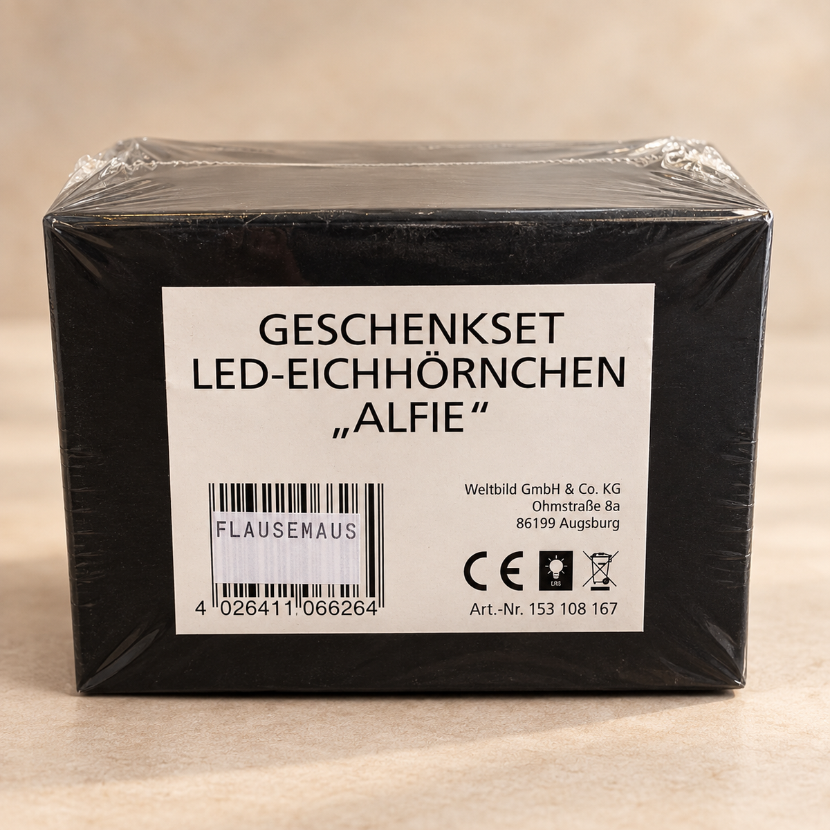 LED-Geschenkset „Eichhörnchen Alfie“  herbstliche Dekofigur mit Schirm