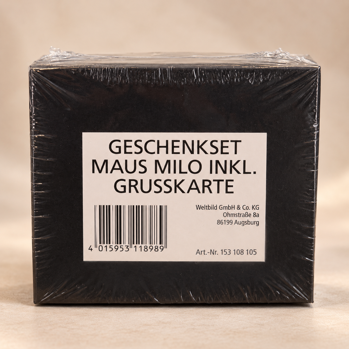 Geschenkset „Maus Milo“ inkl. Grußkarte  „Die Welt ist voller Wunder“