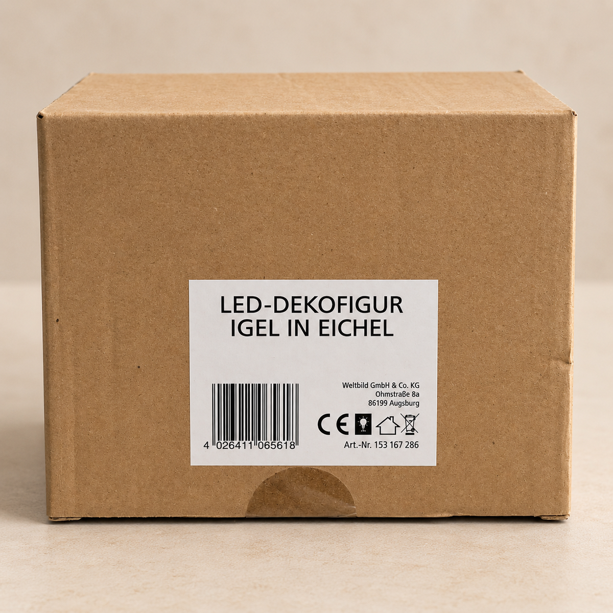 LED-Dekofigur „Igel in Eichel“  beleuchtete Herbstdekoration